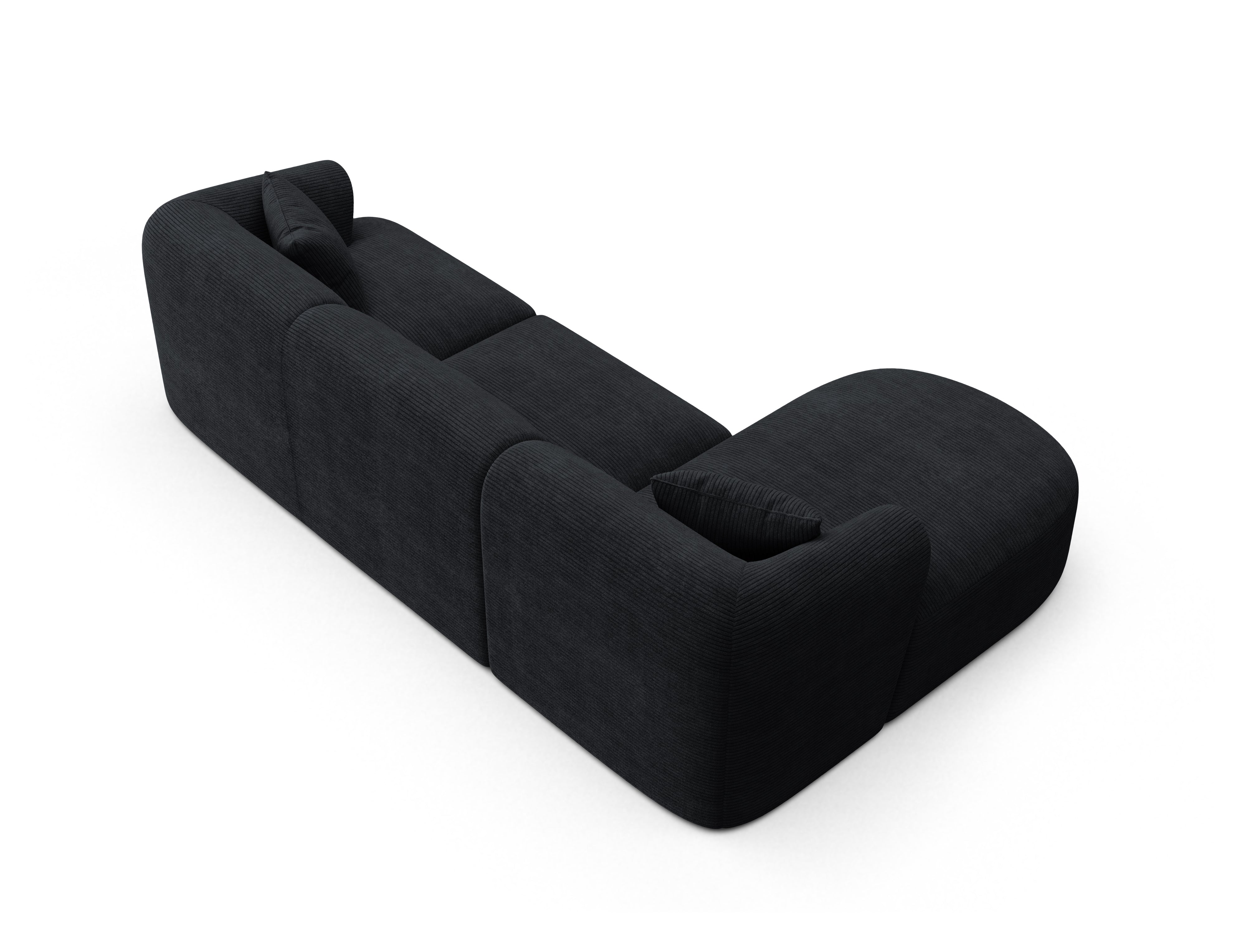 Linksseitiges 4-Sitzer-Sofa CAMPI aus schwarzem Cord