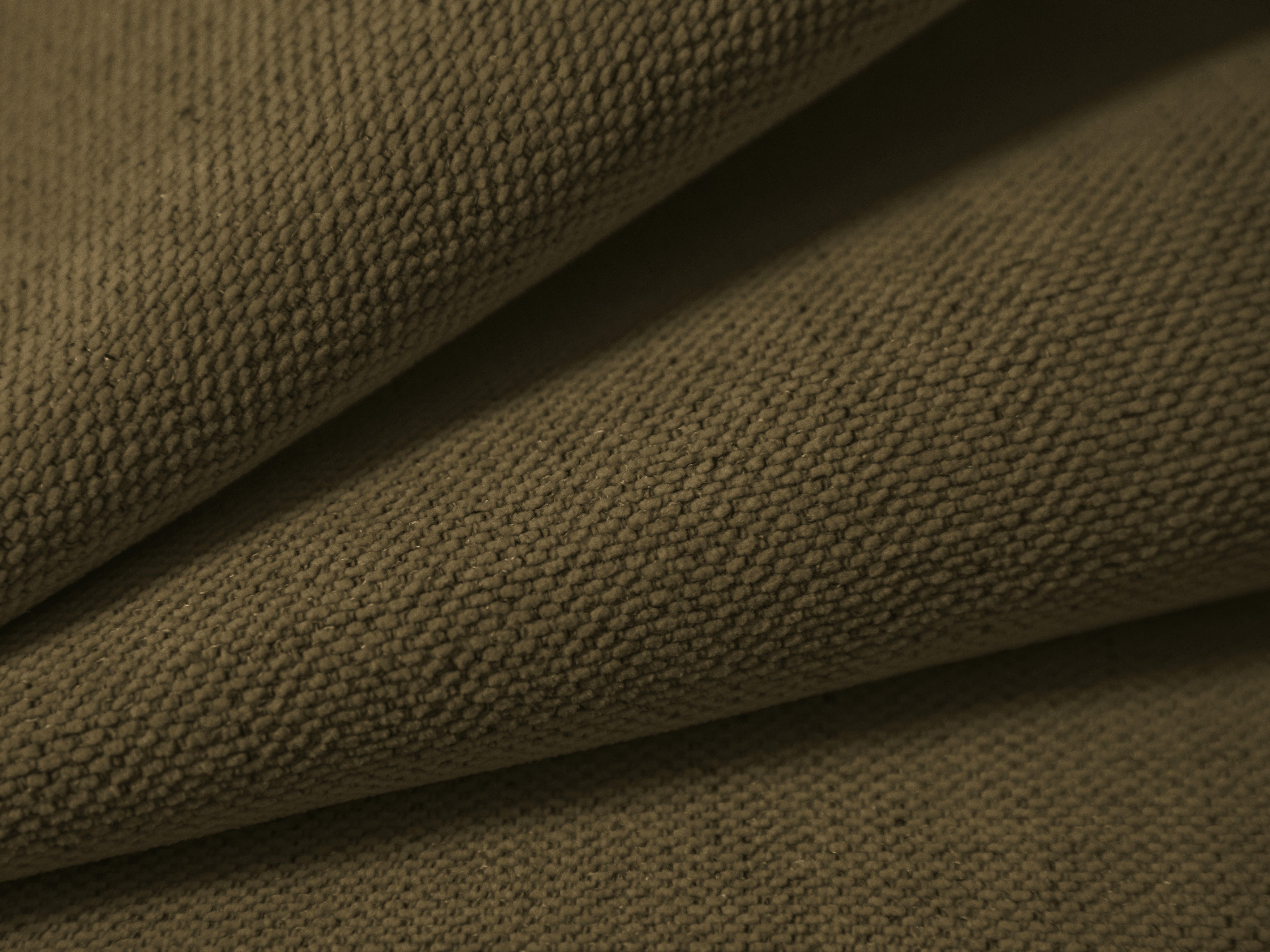 Right-facing 3-seater sofa CAMPI green chenille