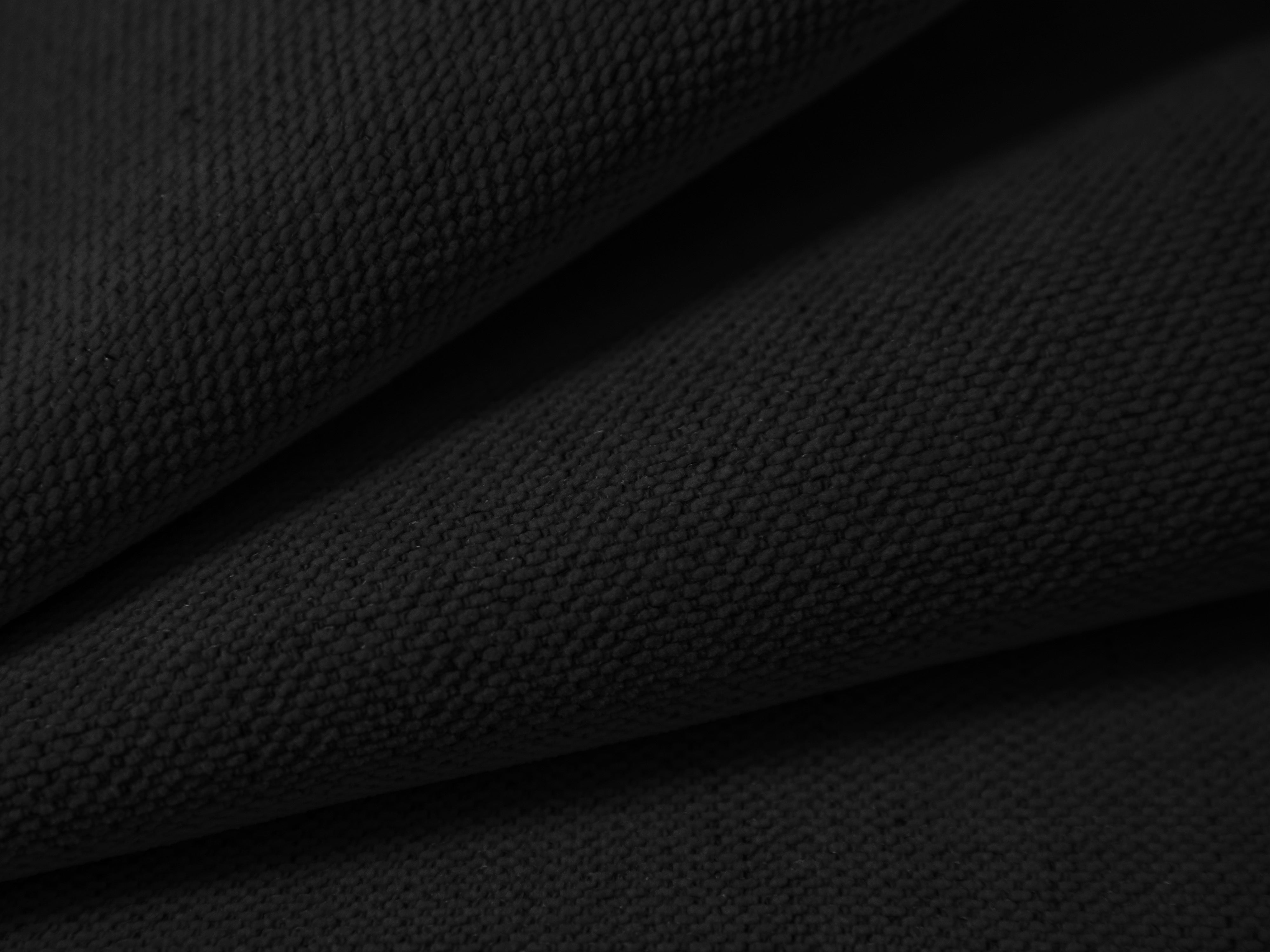 Left-sided 3-seater sofa CAMPI black chenille