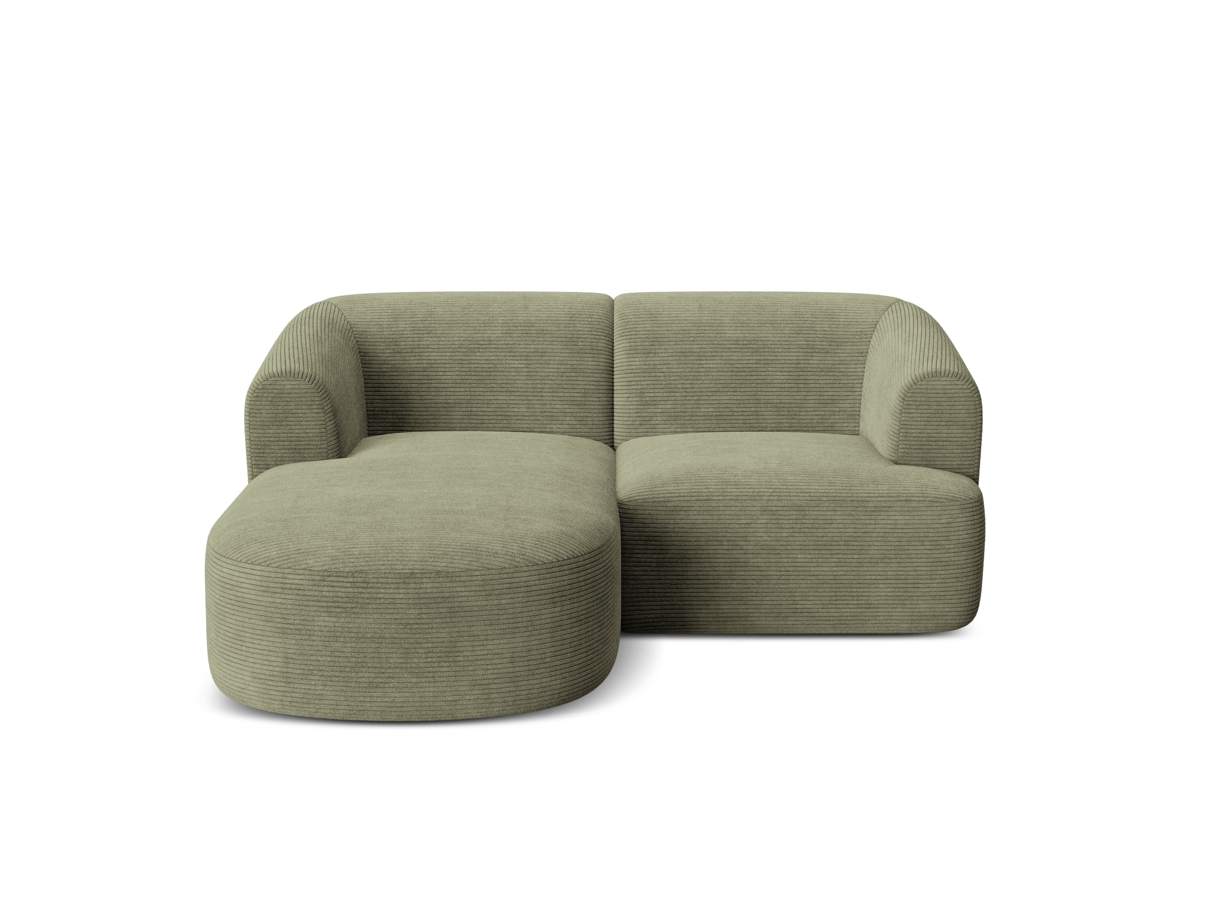 Groene corduroy 3-zits links hoekbank CAMPI