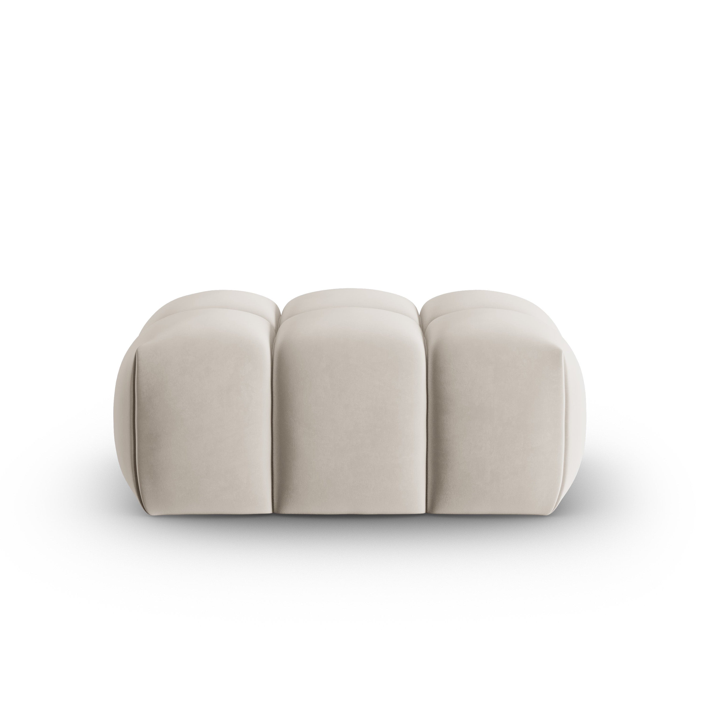 Velvet Pouf VERONA Ecru