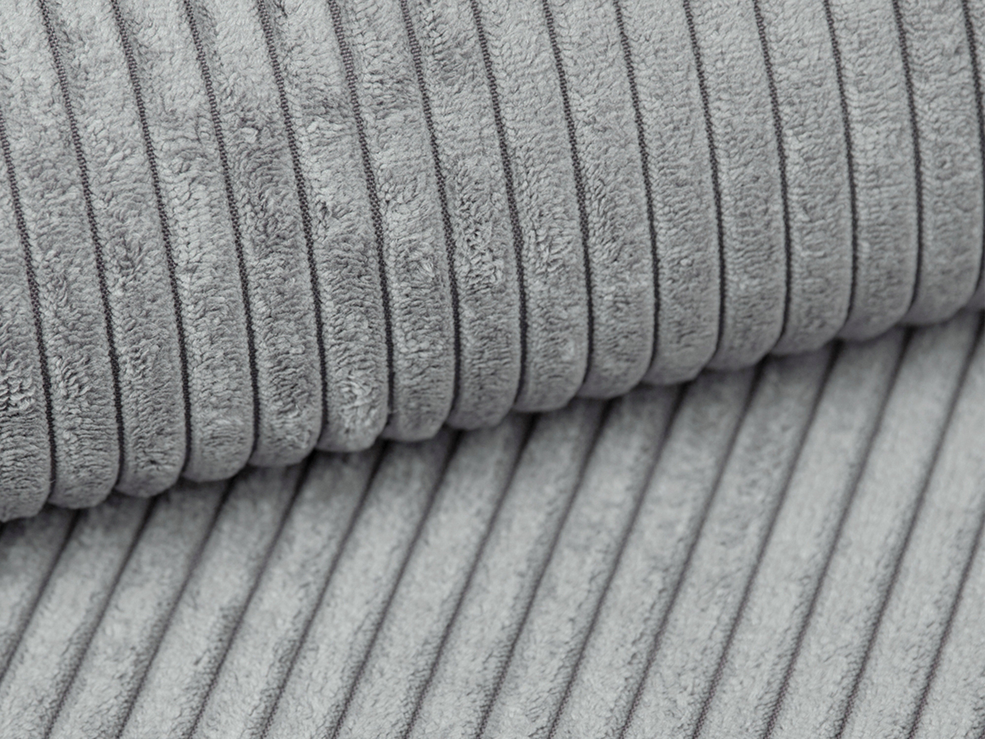 CAMPI light gray corduroy pouf