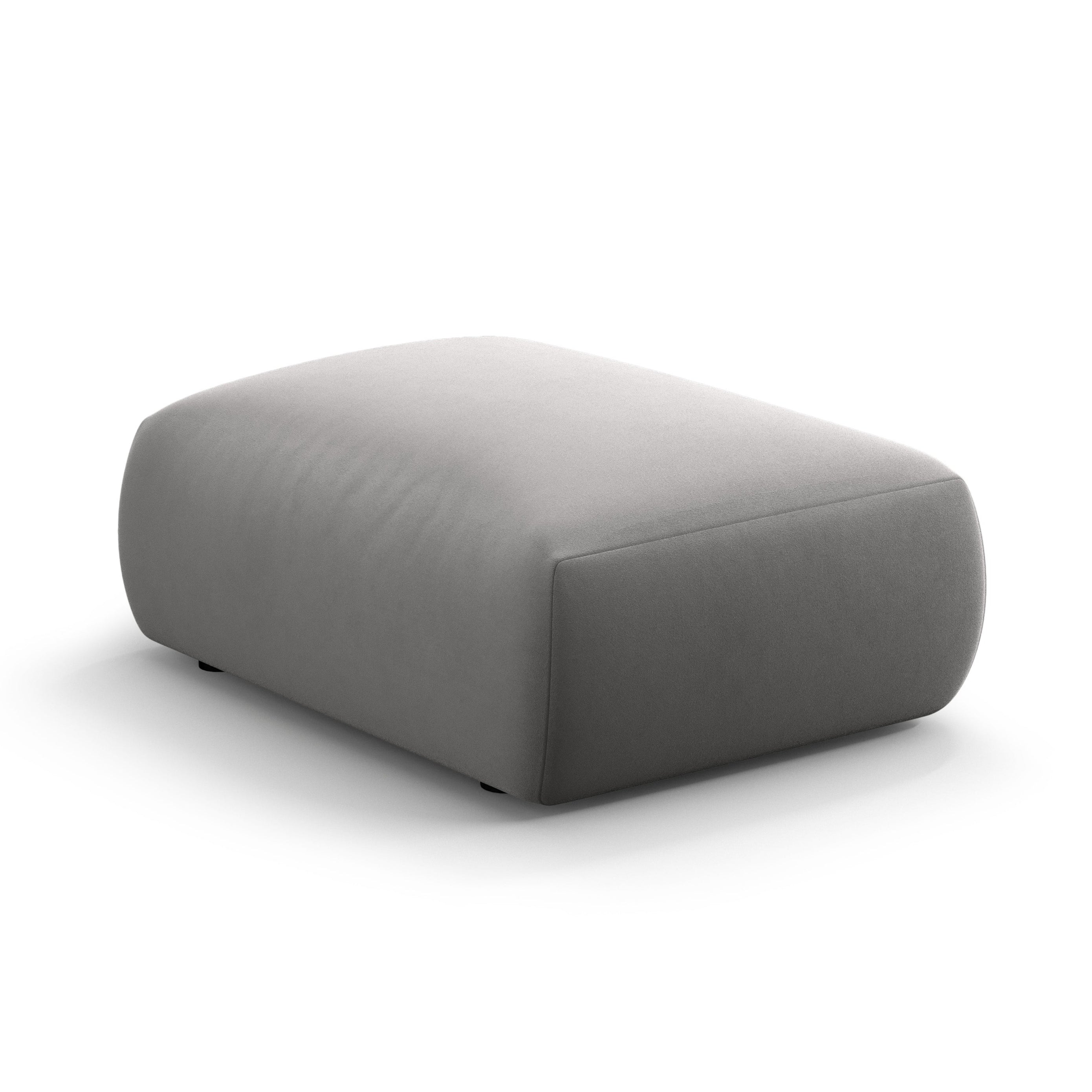 Fluwelen poef MATERA grijs