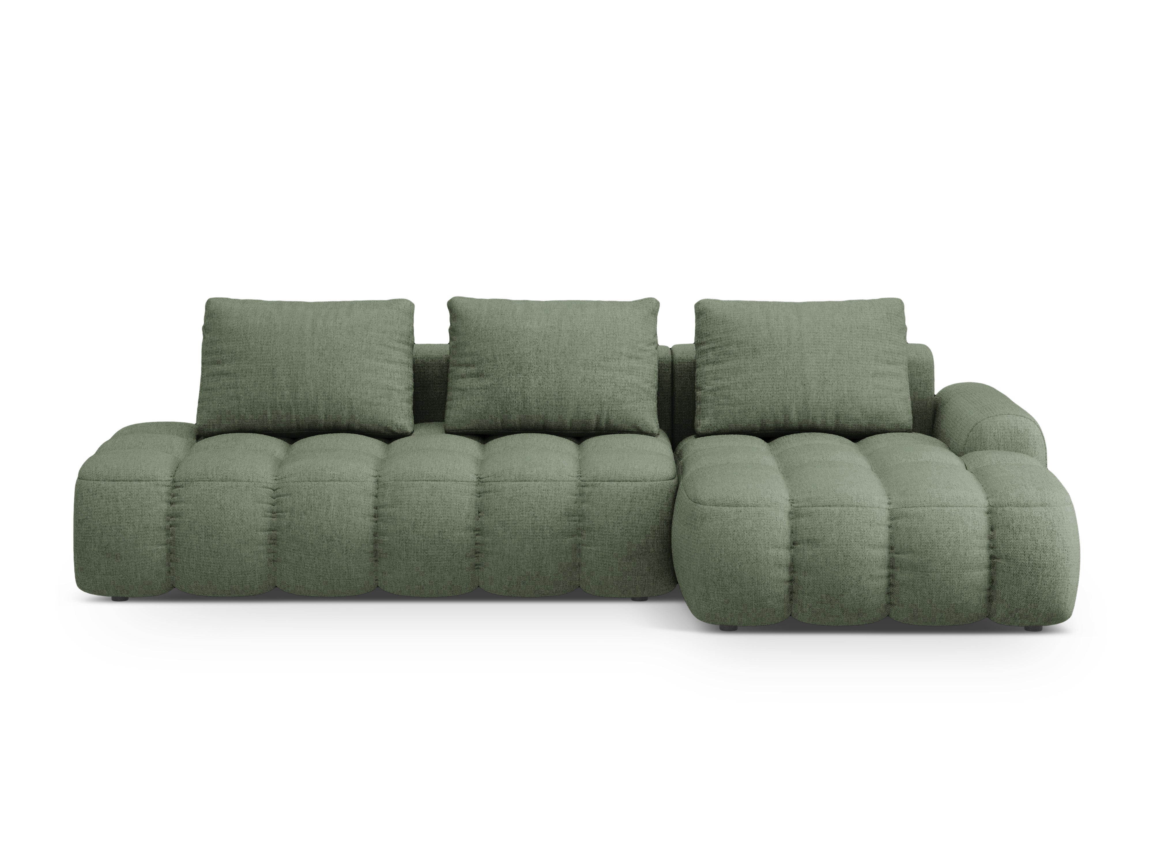 Right-sided corner sofa bed for 3 people LINZ olive
