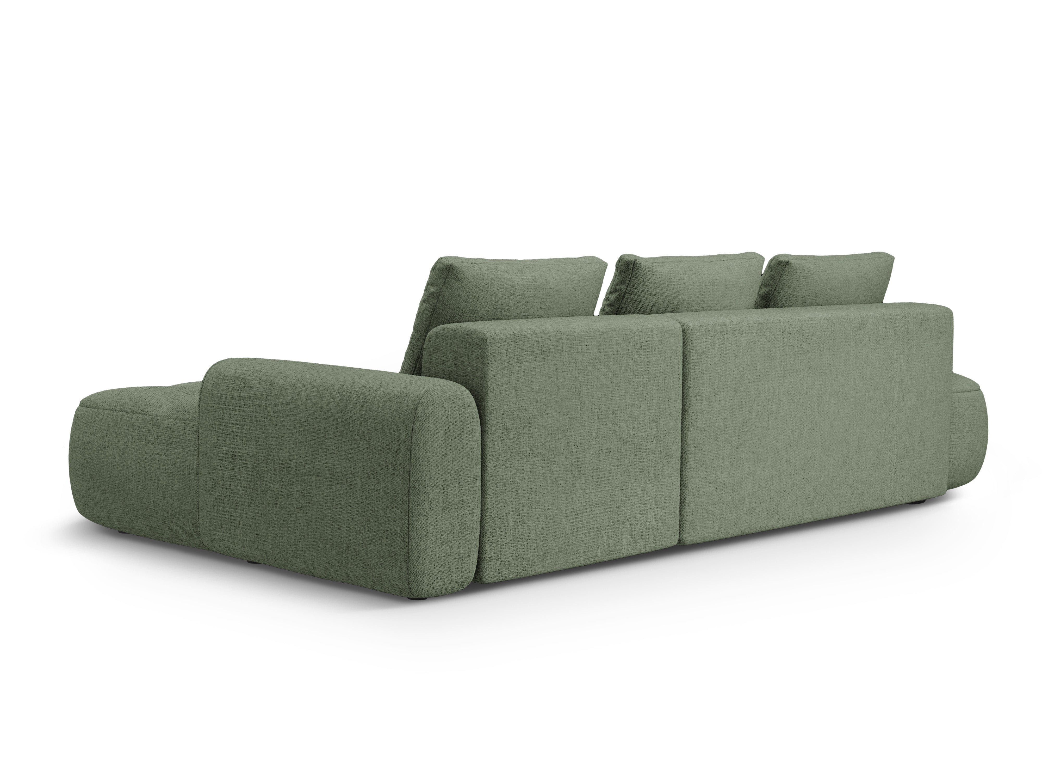Right-sided corner sofa bed for 3 people LINZ olive