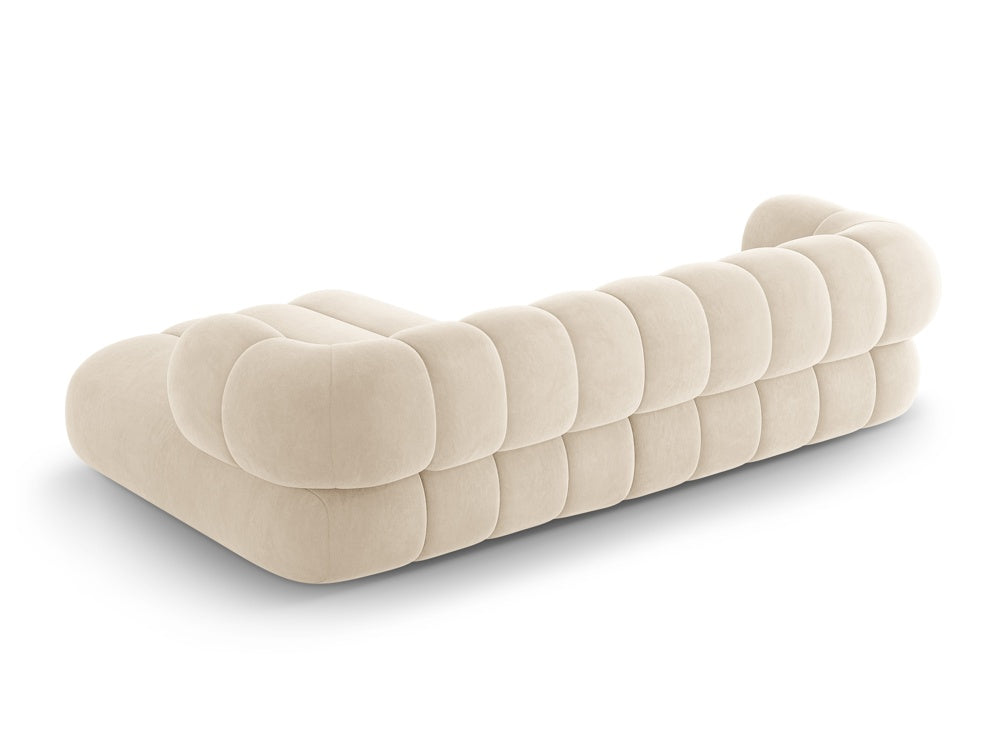 Samt-Ecksofa für 5 Personen rechts KOGE beige