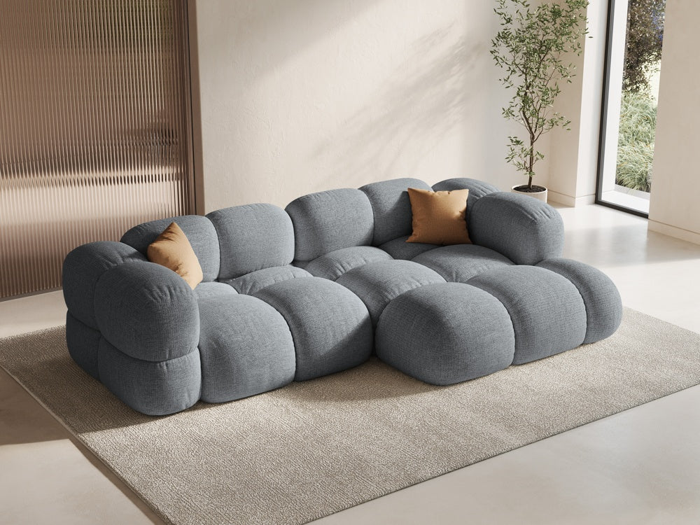 Right-facing 3-seater corner sofa LORETTO gray-blue