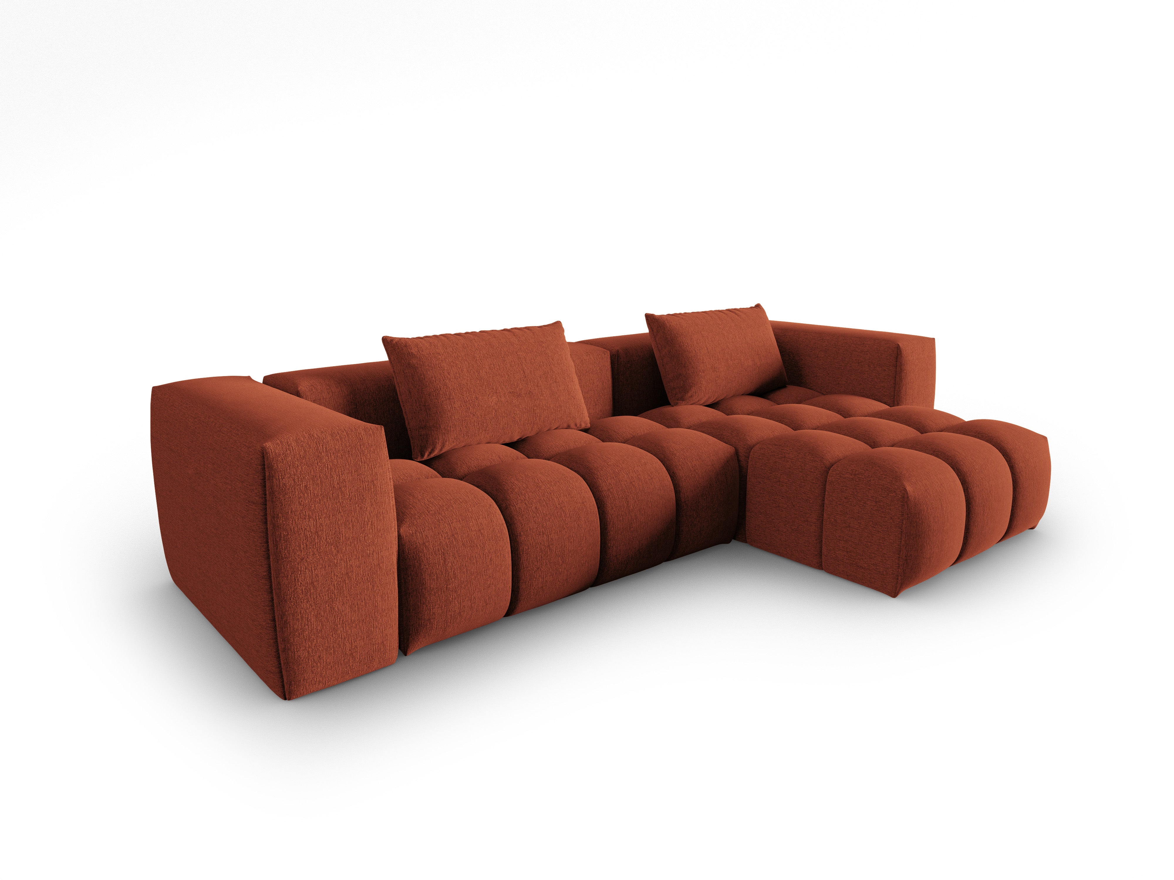 Right-facing 3-seater corner sofa VERONA coral
