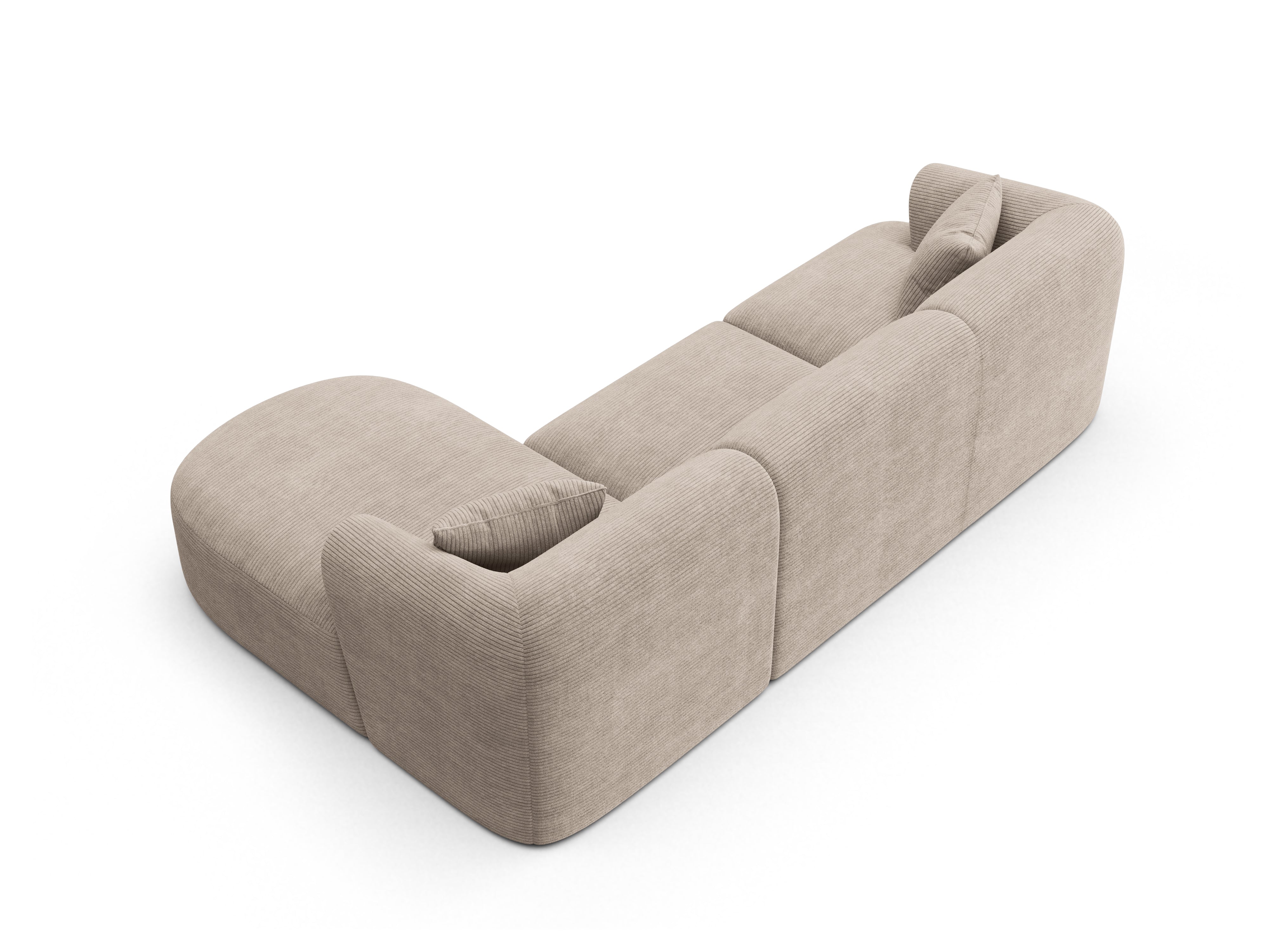 Rechthoekige 4-persoons CAMPI beige corduroy hoekbank