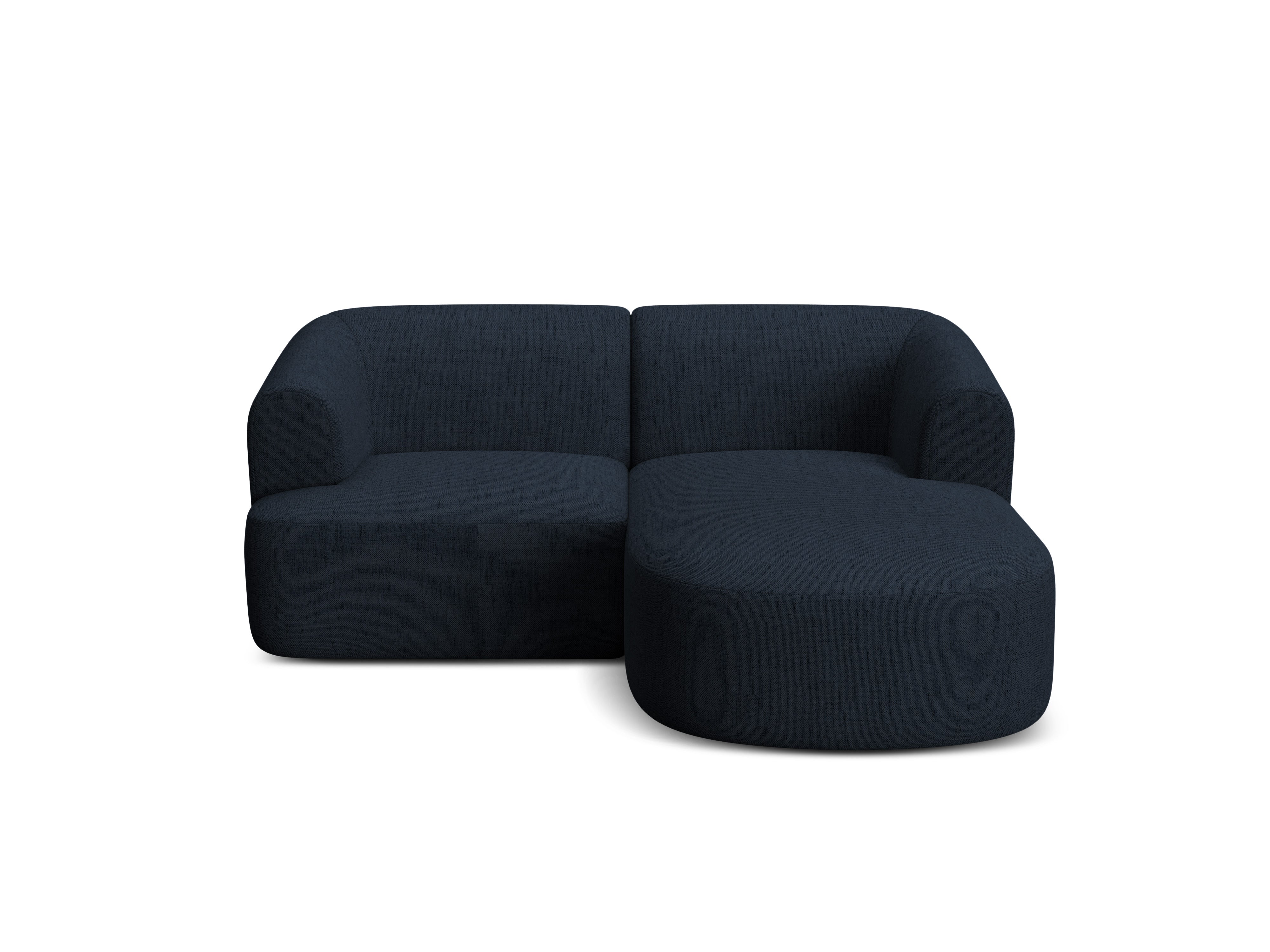 Rechtsseitige 3-Sitzer-Couch CAMPI in blauer Chenille