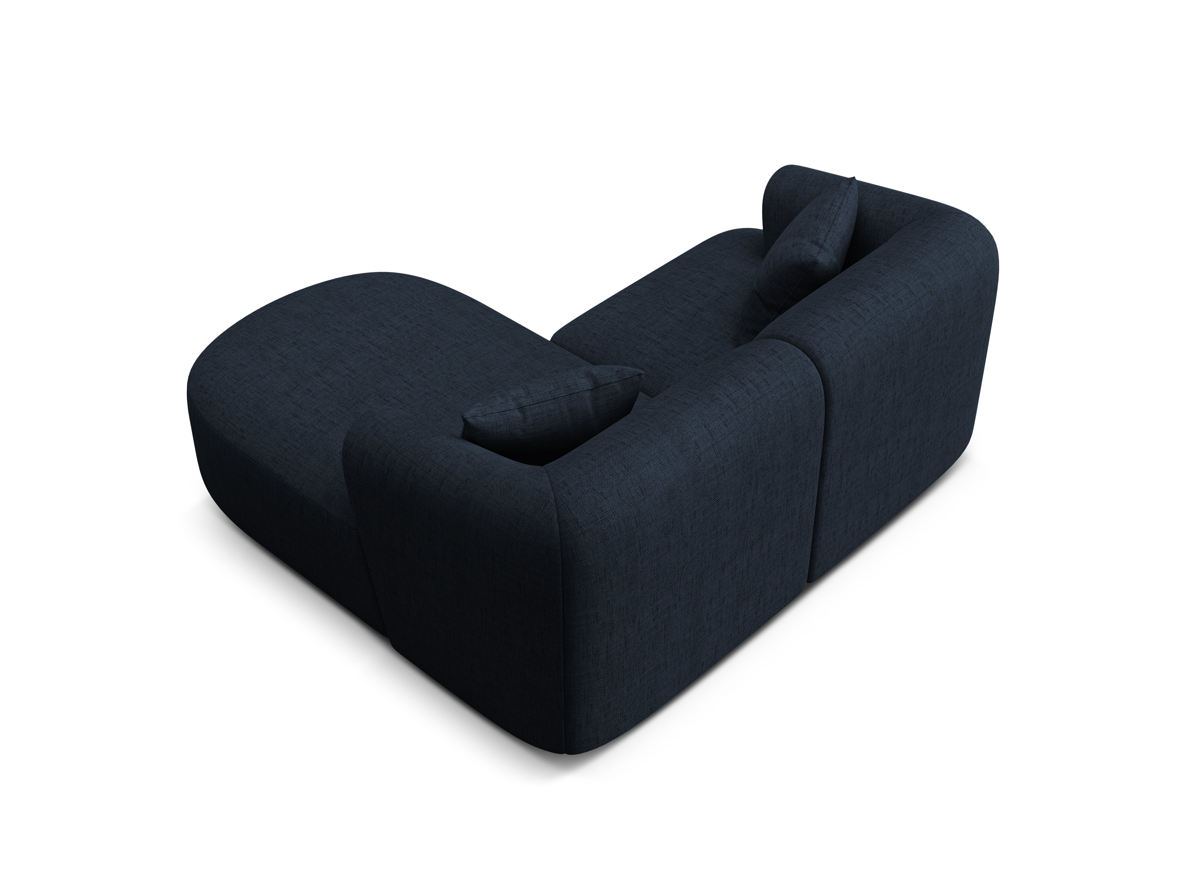 Rechtsseitige 3-Sitzer-Couch CAMPI in blauer Chenille