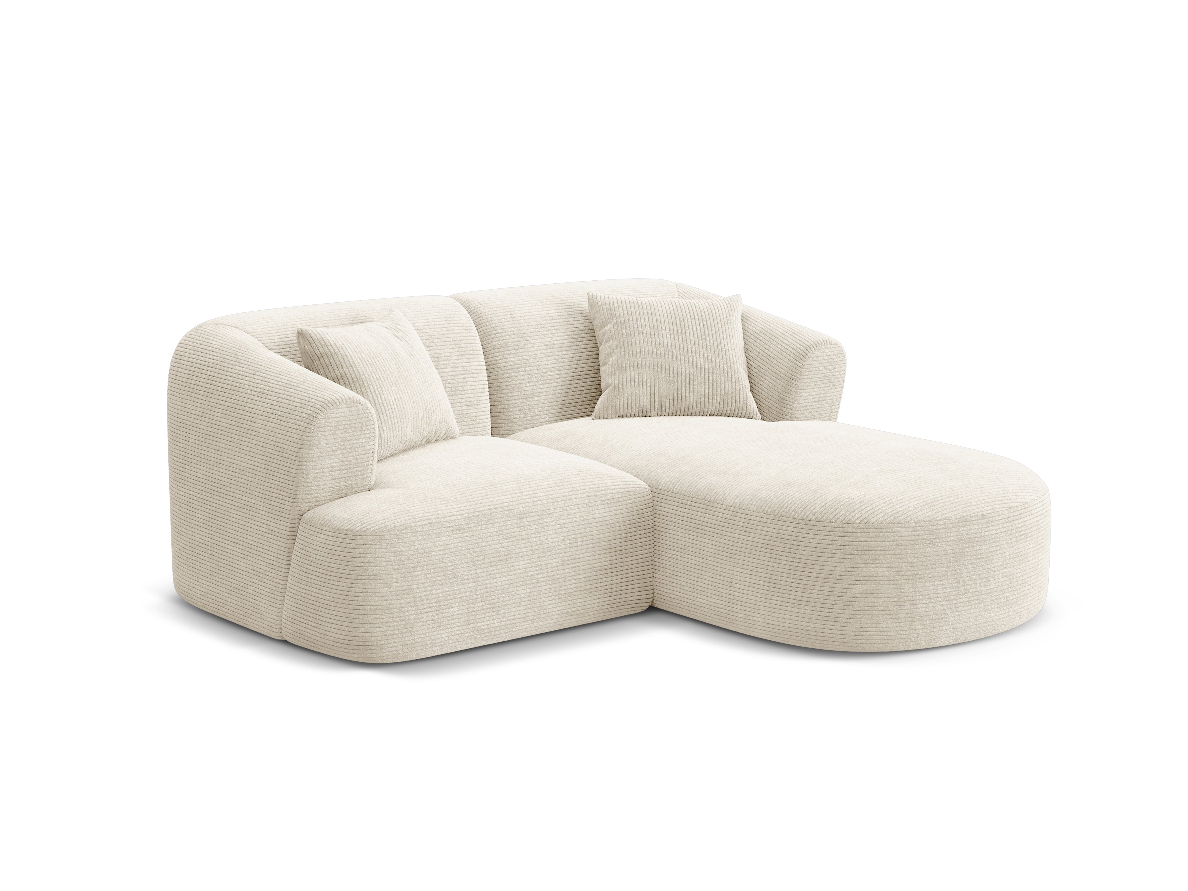 Right-facing 3-seater sofa CAMPI cream corduroy