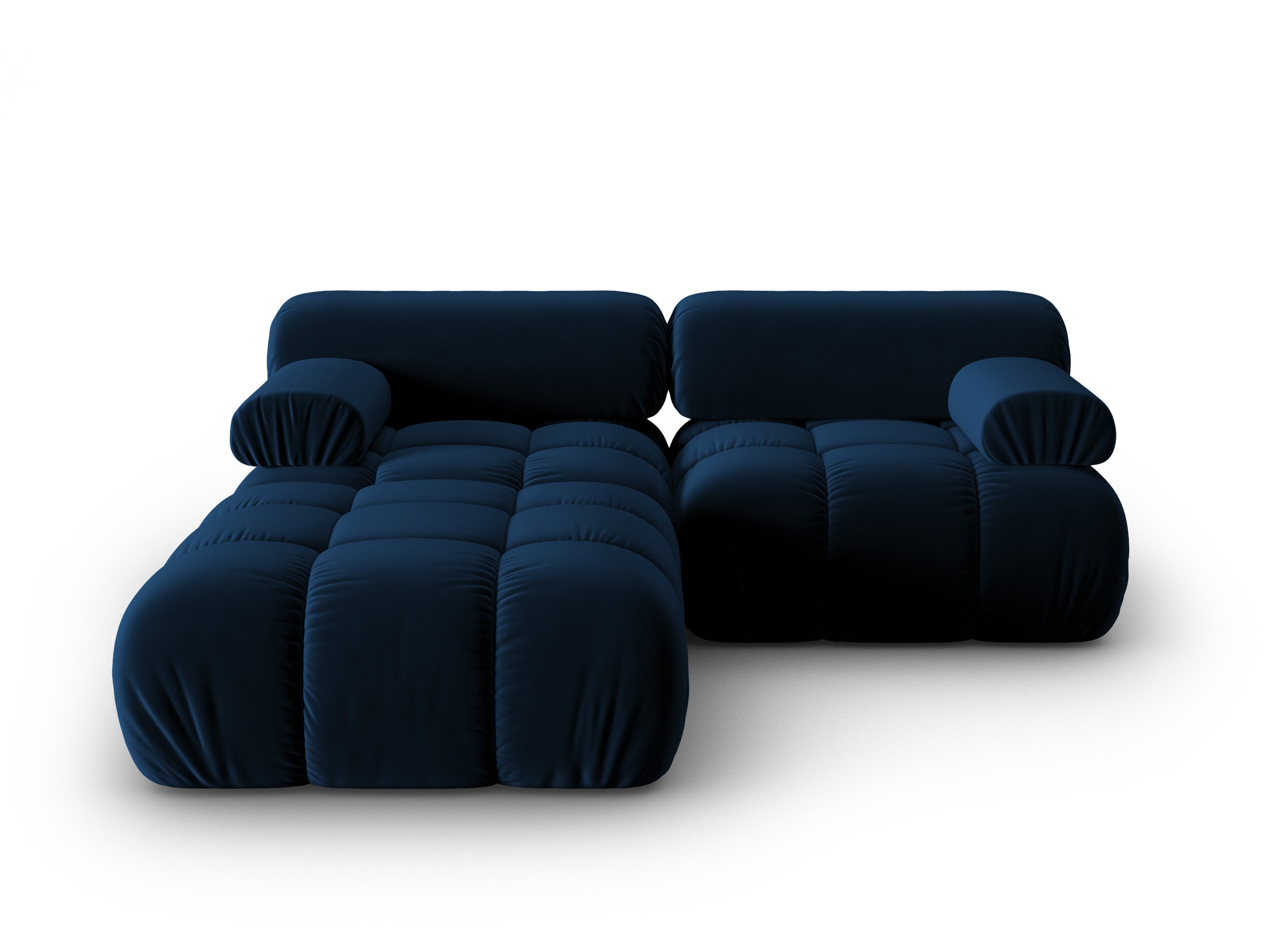 Velvet hoekbank 3-zits CORTINA koninklijk blauw