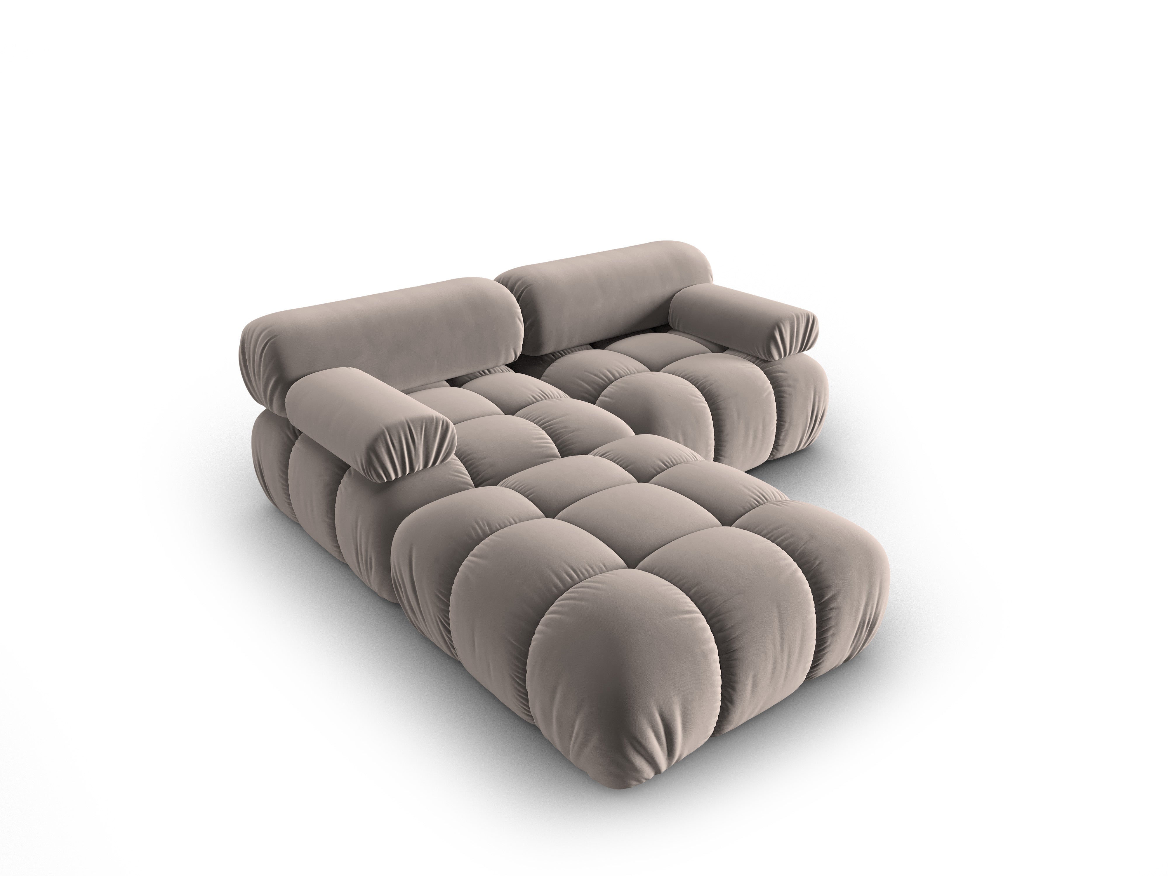Narożnik aksamitny 3-osobowy CORTINA cappuccino – Cosmopolitan Design