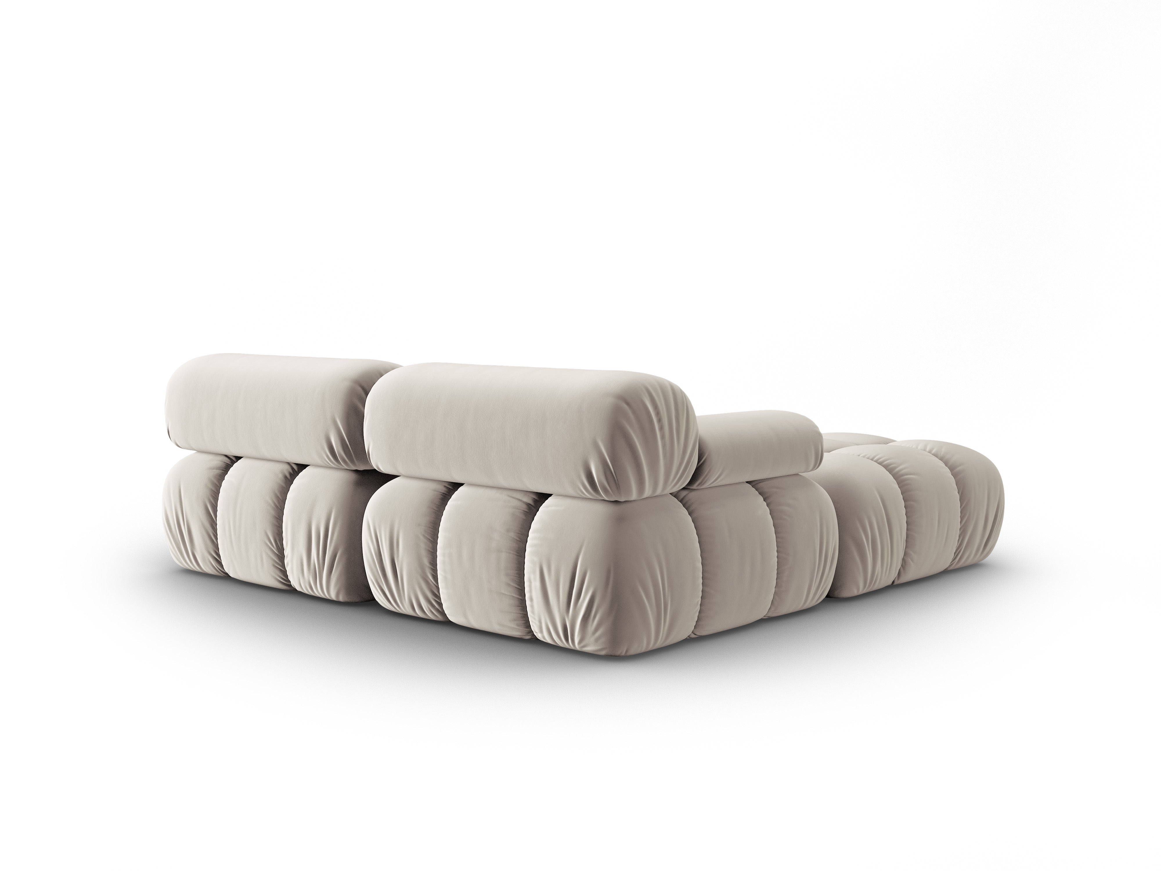 Narożnik aksamitny 3-osobowy CORTINA beżowy – Cosmopolitan Design