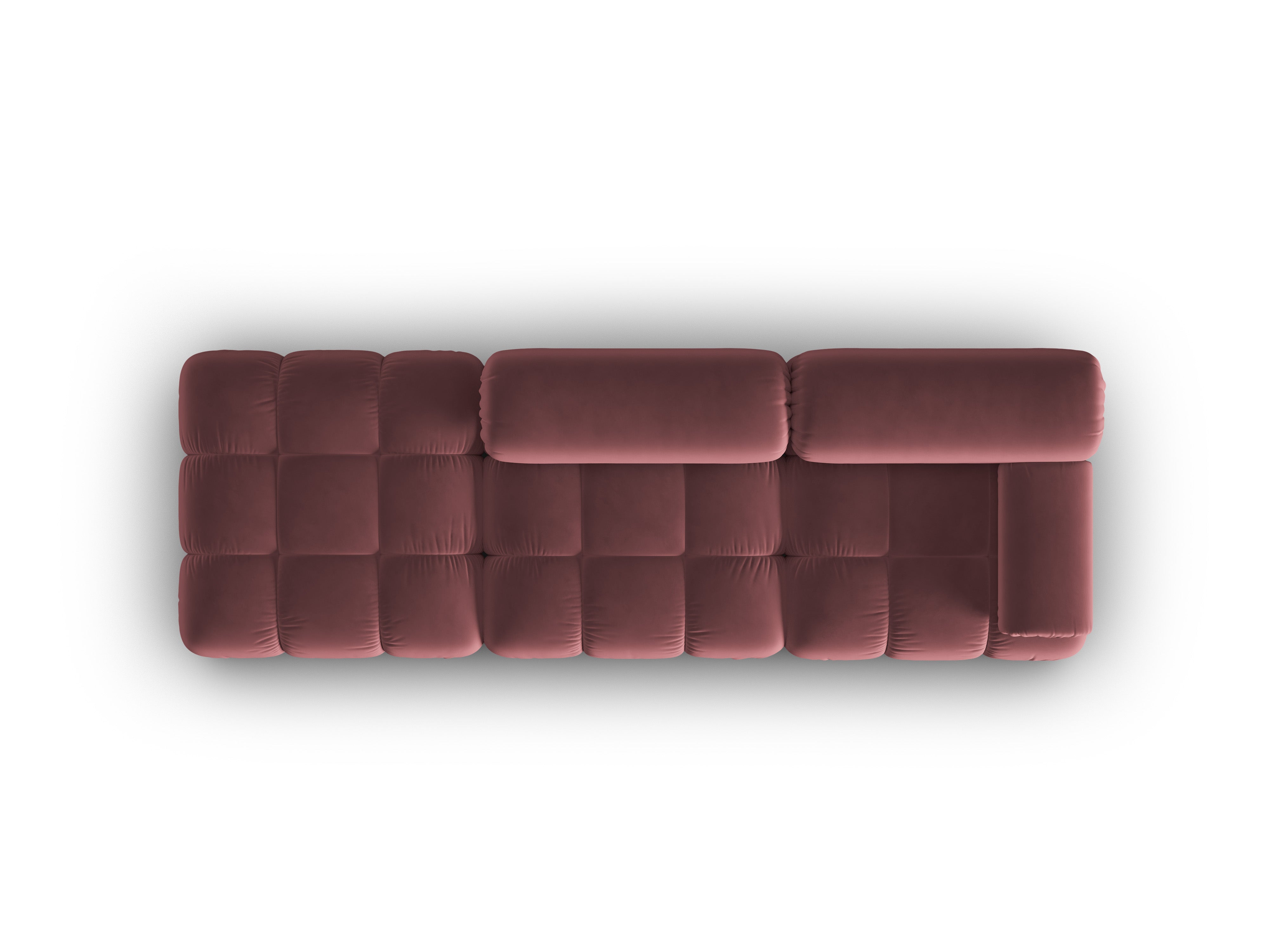 Sofa van fluweel 3-zits open links CORTINA roze [ewelina]