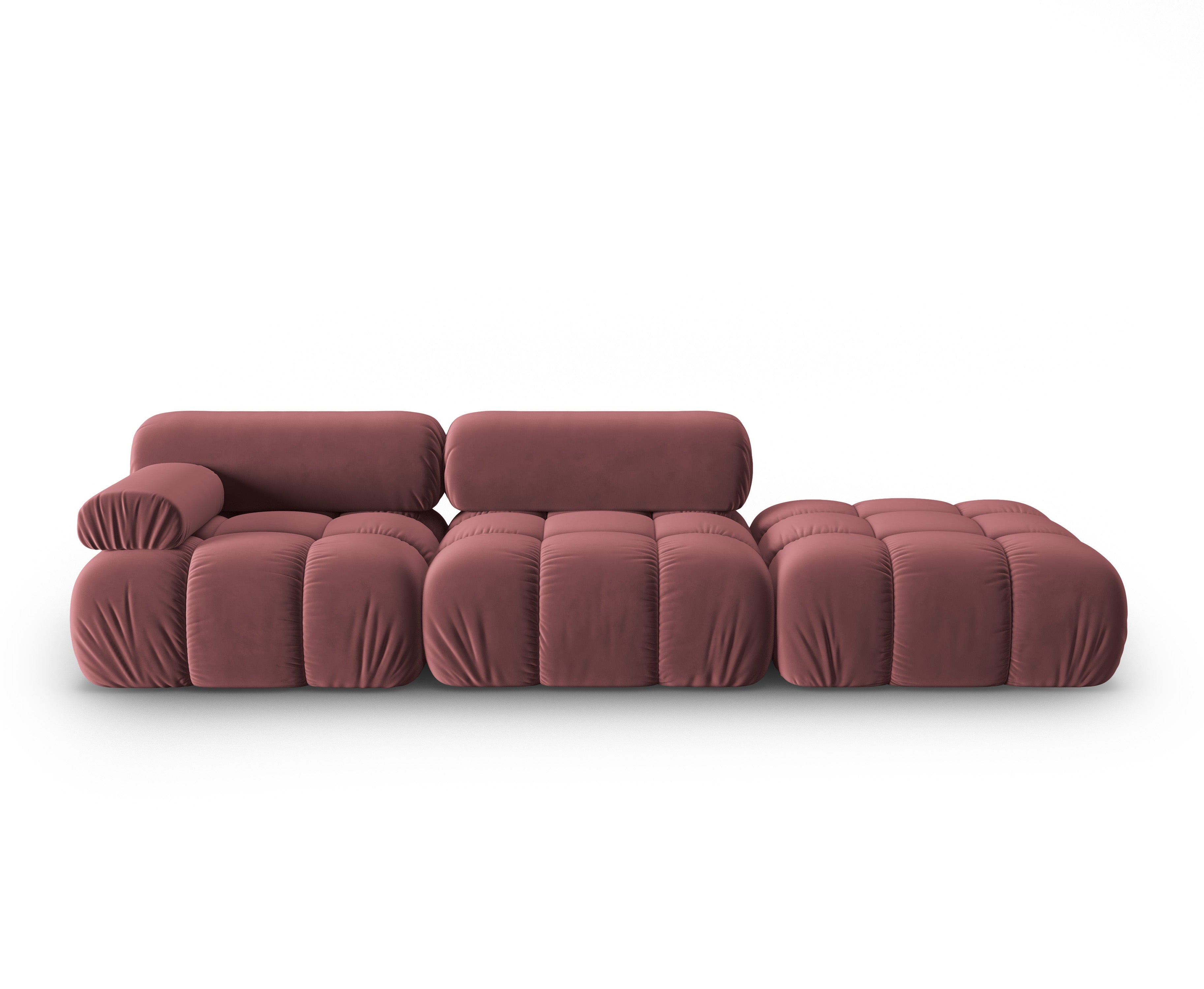 CORTINA 3-zits open rechts velours bank roze