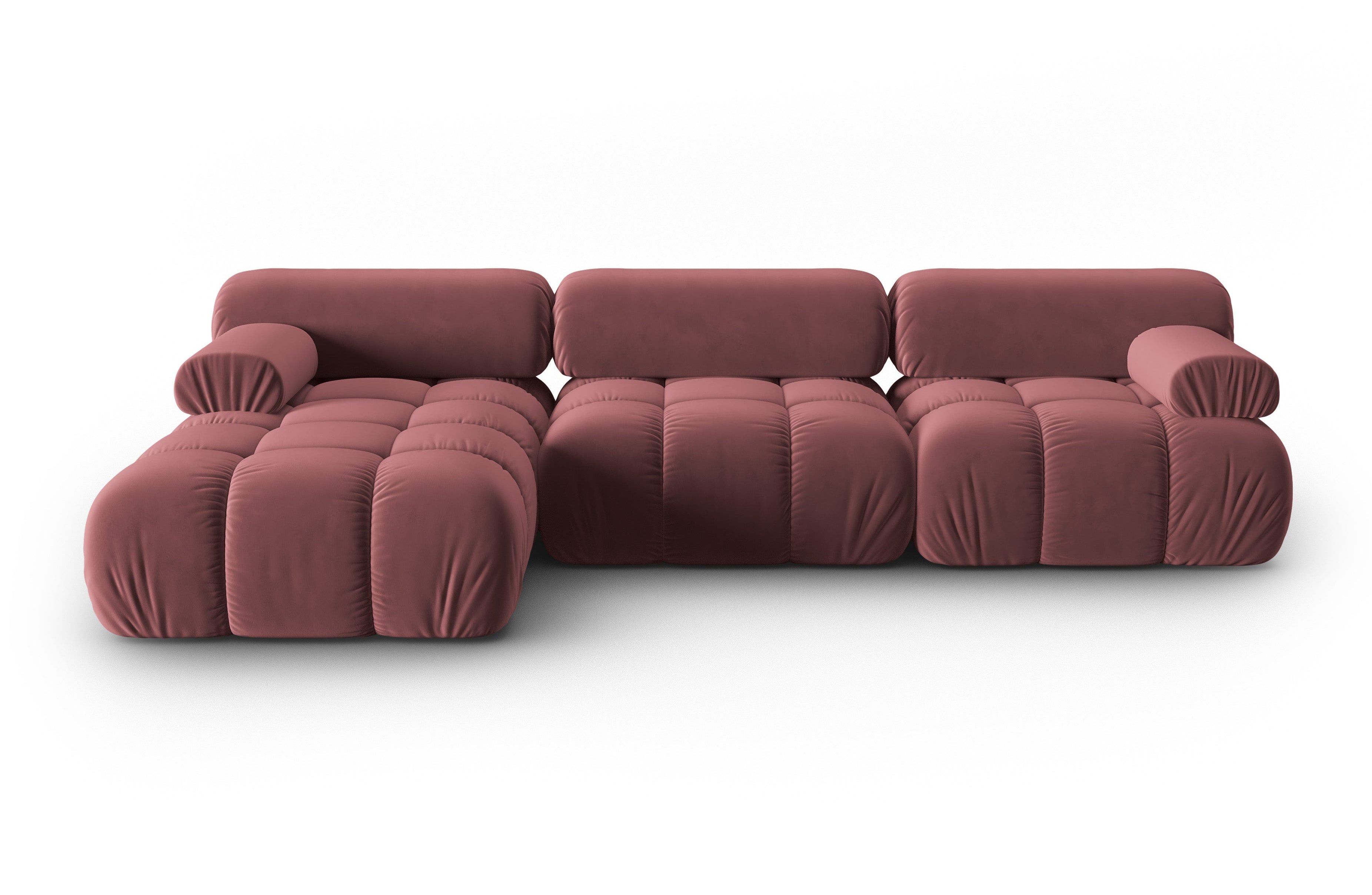 Sofa aus Samt für 4 Personen, linksseitig CORTINA, rosa [Ewelina] [Amelia spr]