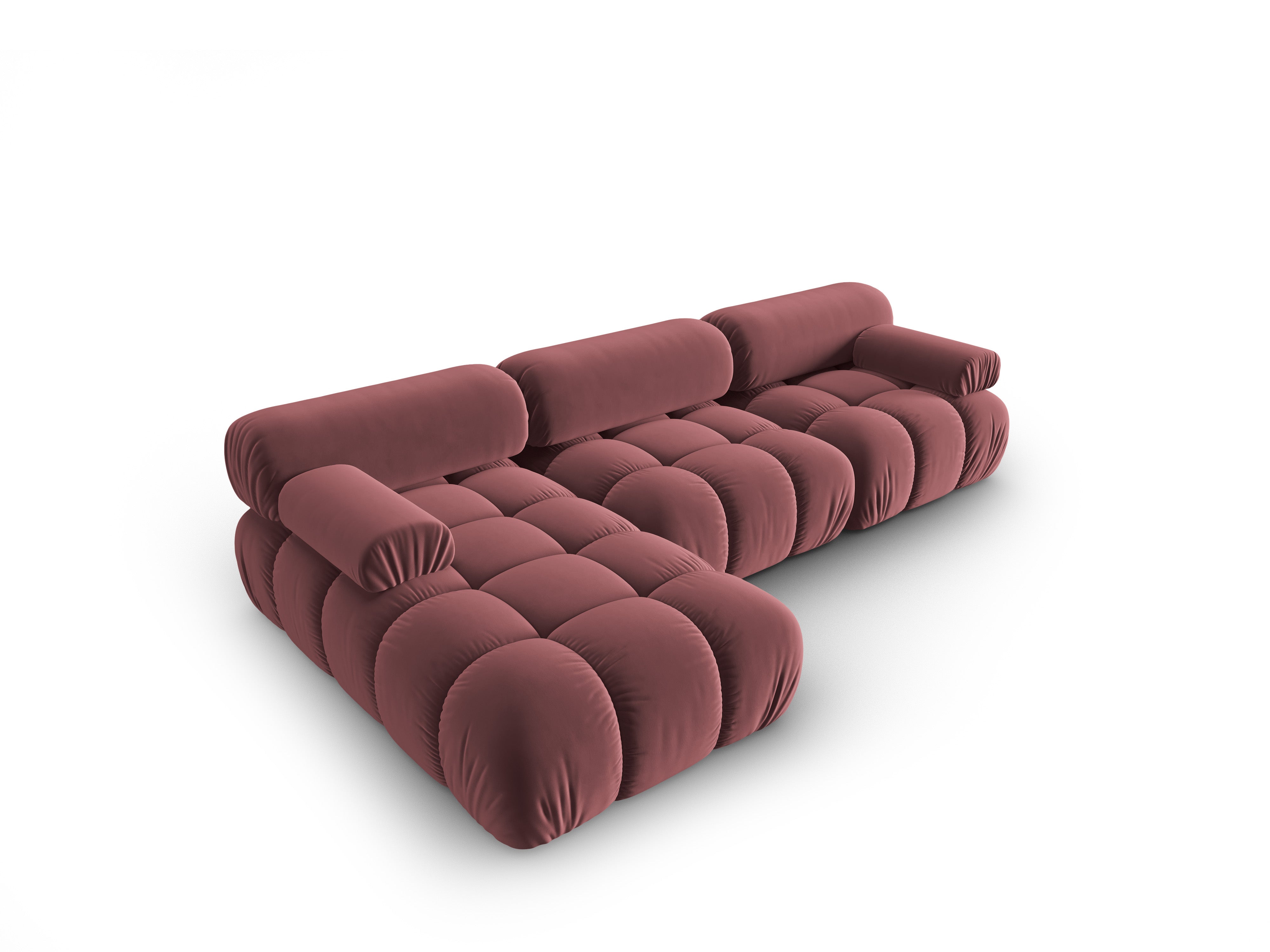 Sofa aus Samt für 4 Personen, linksseitig CORTINA, rosa [Ewelina] [Amelia spr]