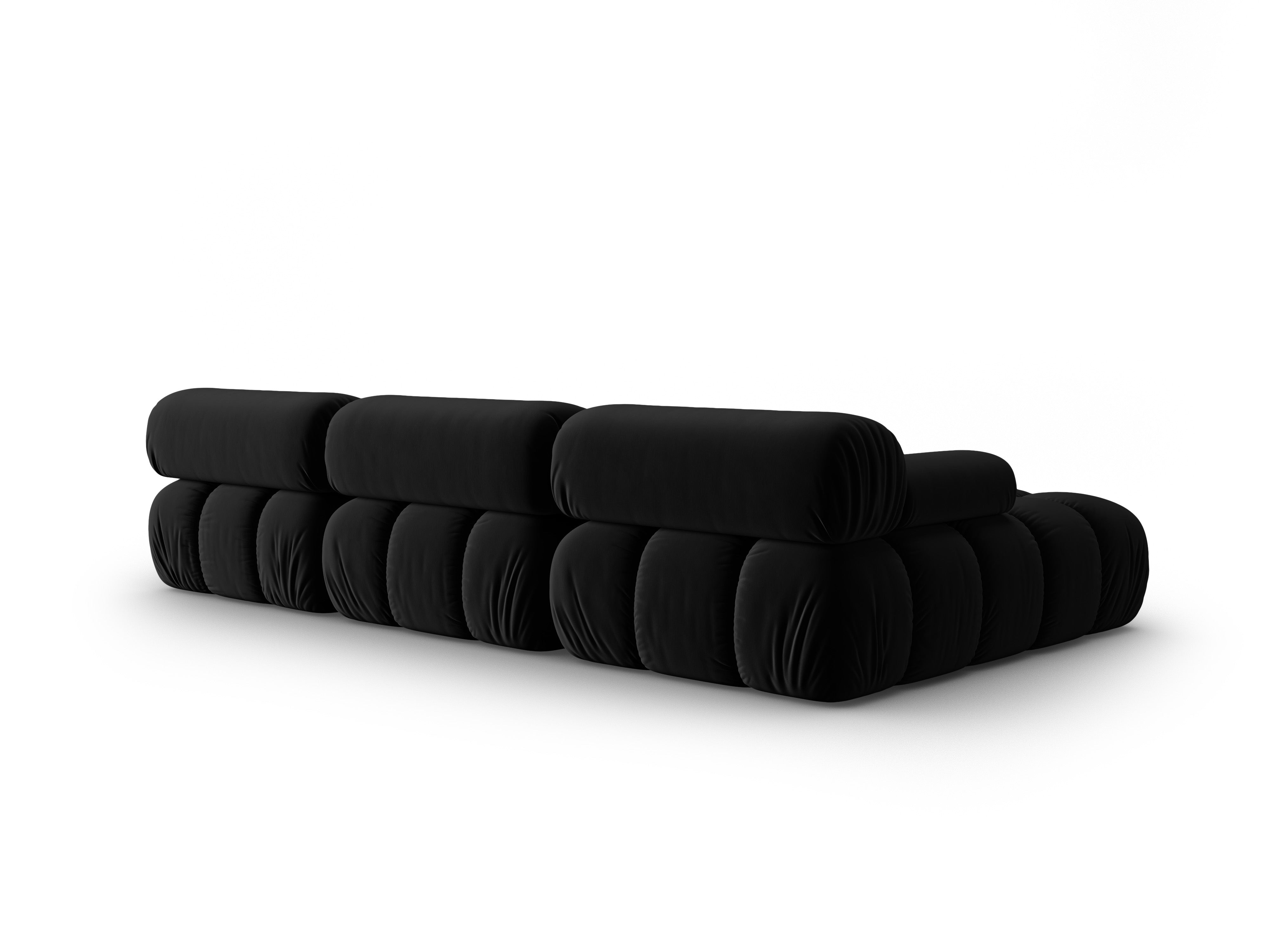 Sofa aus Samt für 4 Personen, linksseitig, CORTINA, schwarz [Ewelina] [Amelia spr]