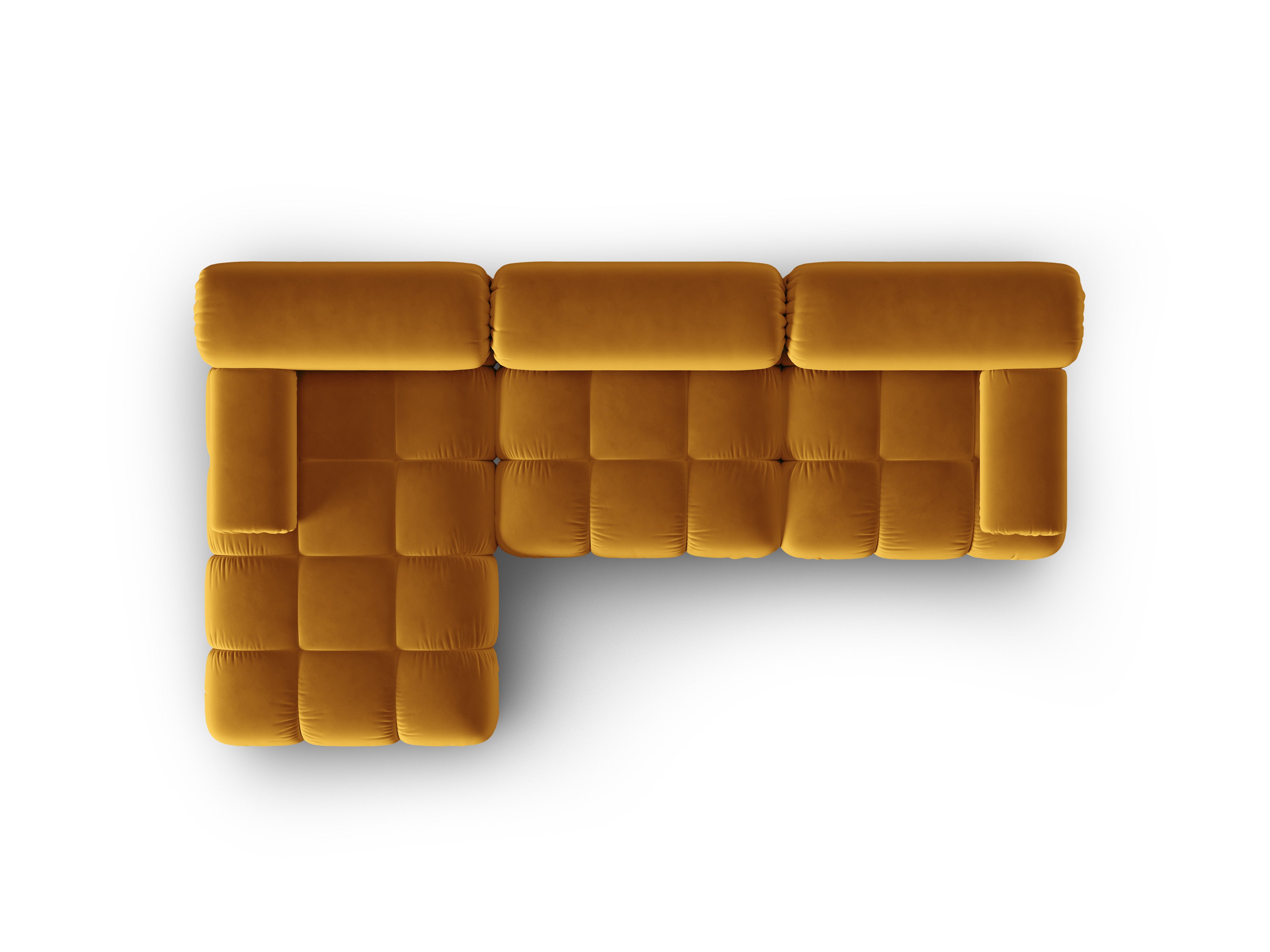 Samt-Ecksofa für 4 Personen links CORTINA gelb