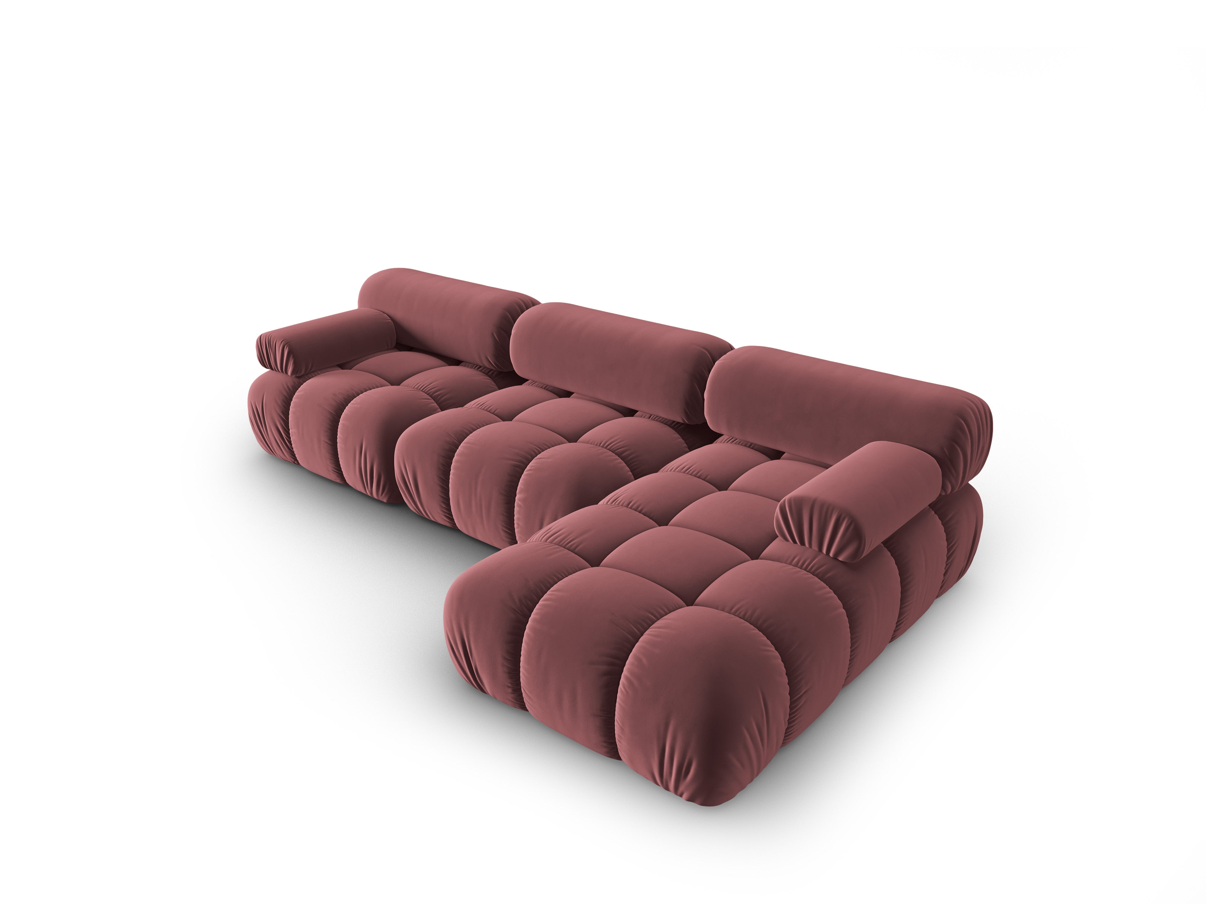Samt-Ecksofa für 4 Personen rechts CORTINA rosa [Ewelina] [Amelia spr]