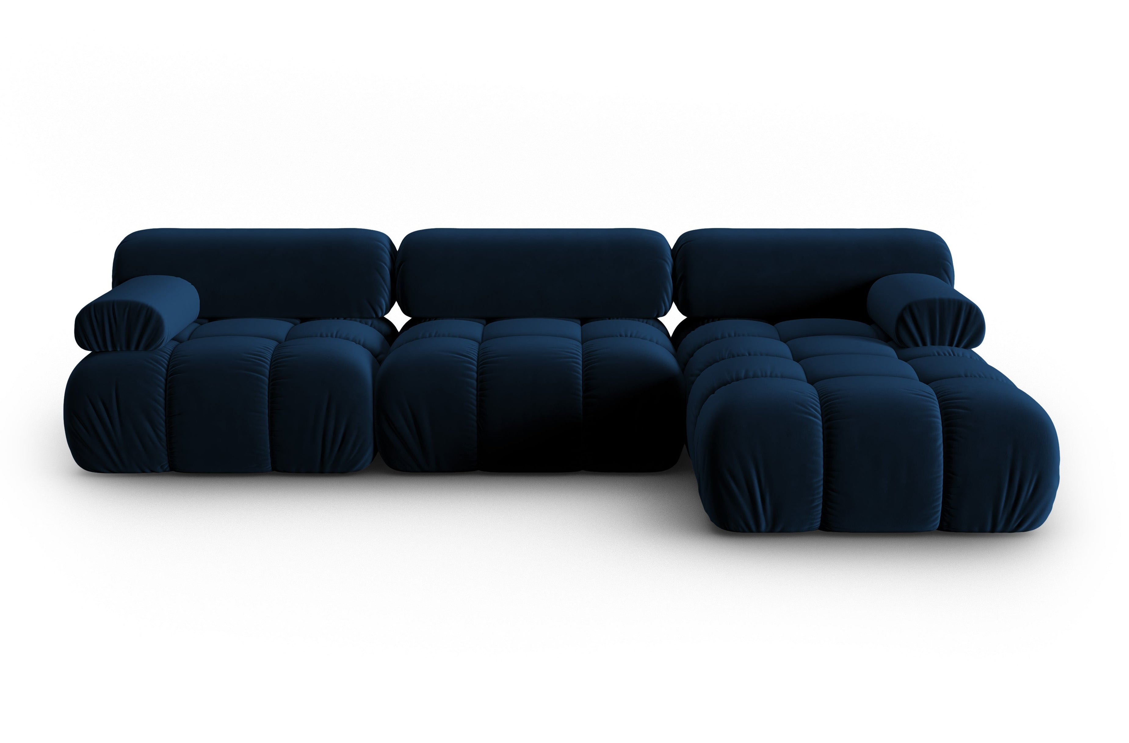 Velvet corner sofa for 4 people, right-facing CORTINA in royal blue [Ewelina]