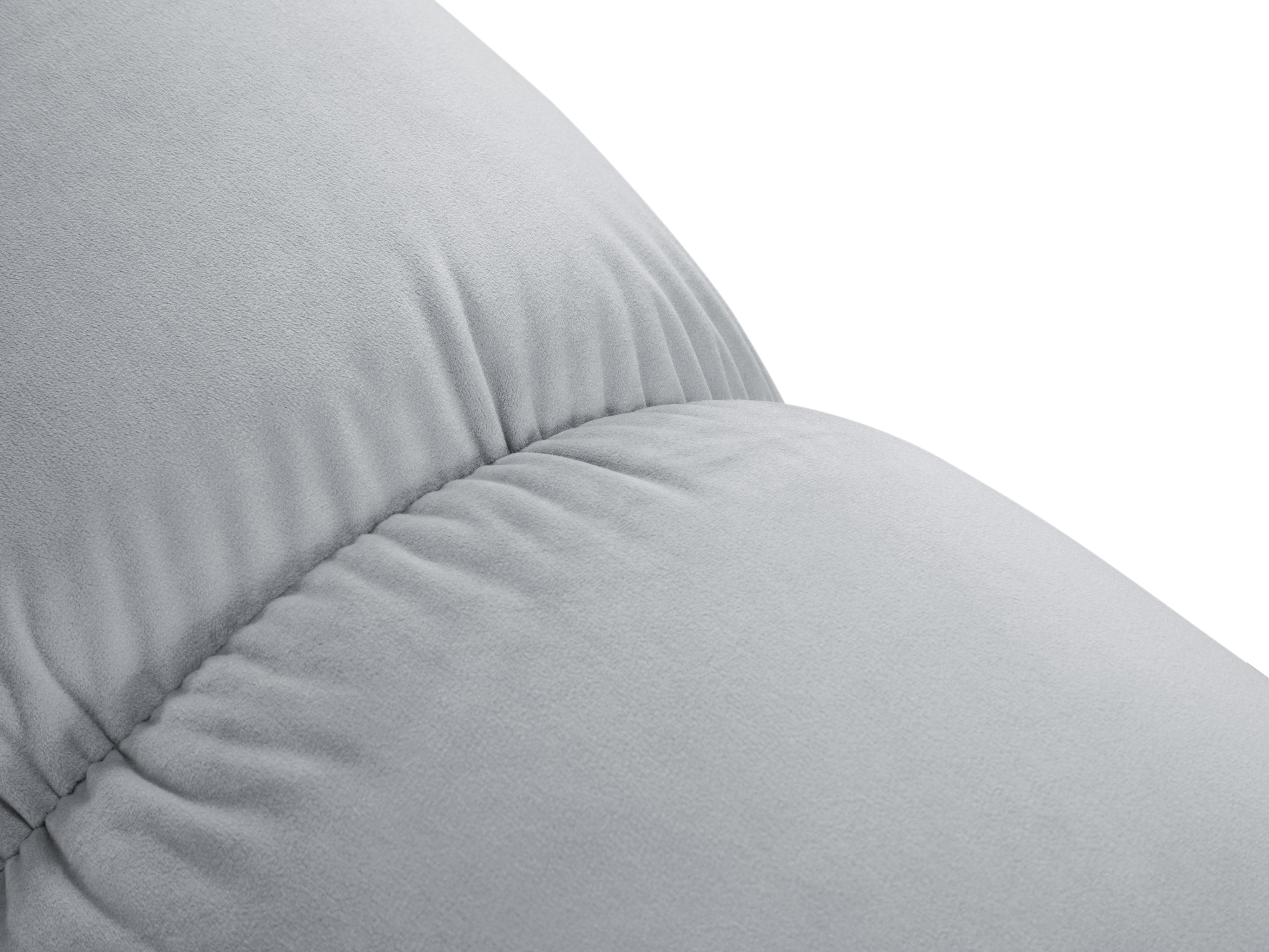 Narożnik aksamitny 4-osobowy prawostronny CORTINA błękitny – Cosmopolitan Design