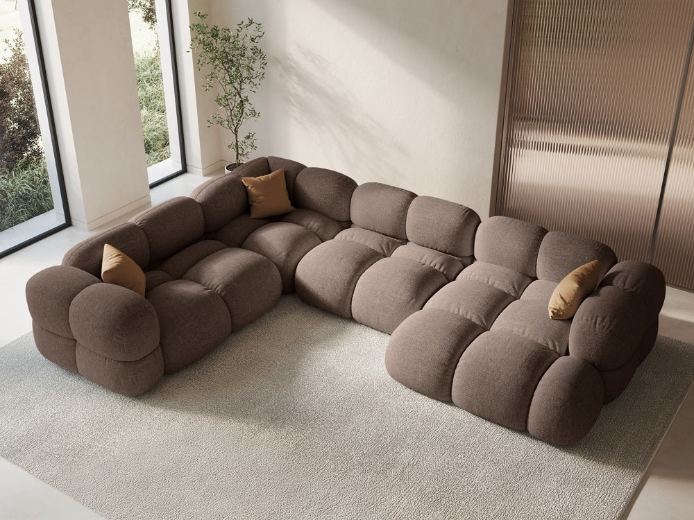 Left-facing U-shaped corner sofa LORETTO cappuccino