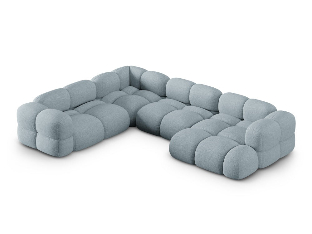 U-förmiger linker Ecksofa LORETTO pastellblau