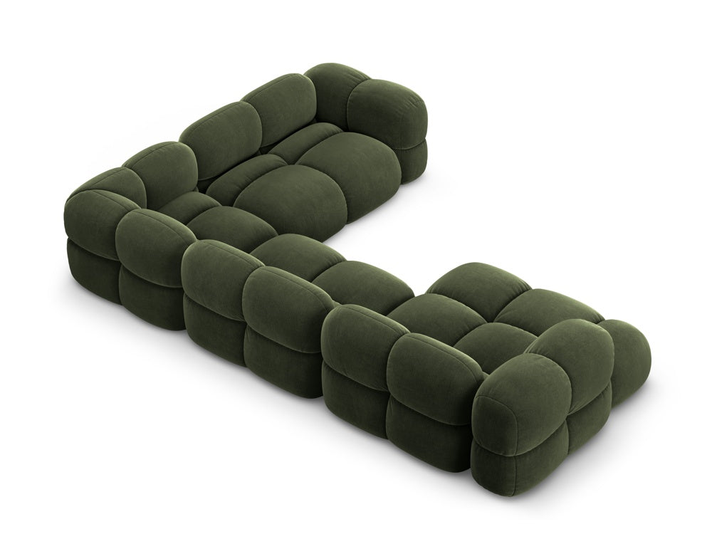 Right-facing velvet U-shaped corner sofa LORETTO green
