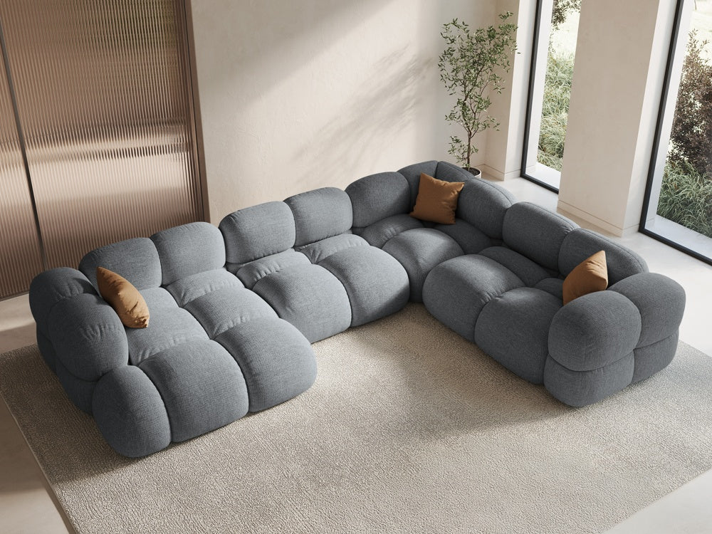 Right-facing U-shaped corner sofa LORETTO gray-blue