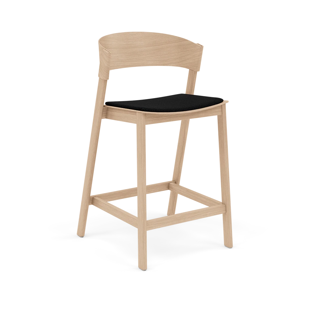 Gepersonaliseerde barstoel COVER met eikenhouten basis