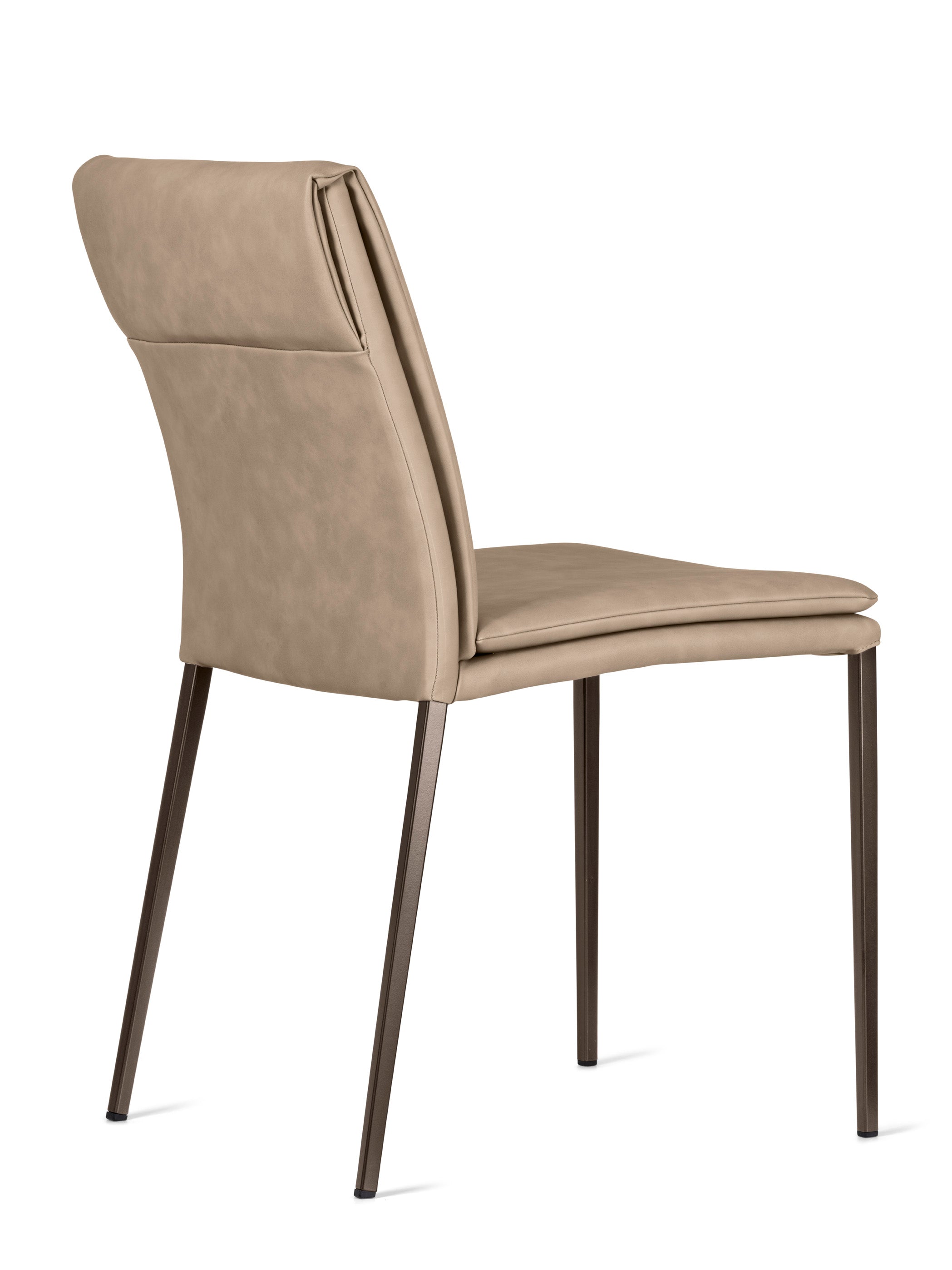 Krzesło CARMEN LARGE tapicerowane z brązową podstawą – metal, Calligaris