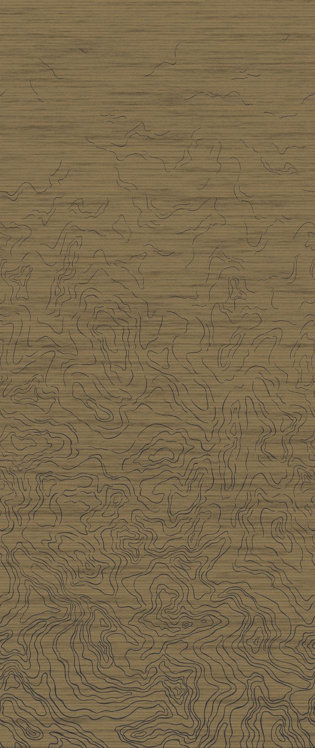 Mural tekstylny strukturalny ONDES PRÉCIEUSES - CAMEL brązowy