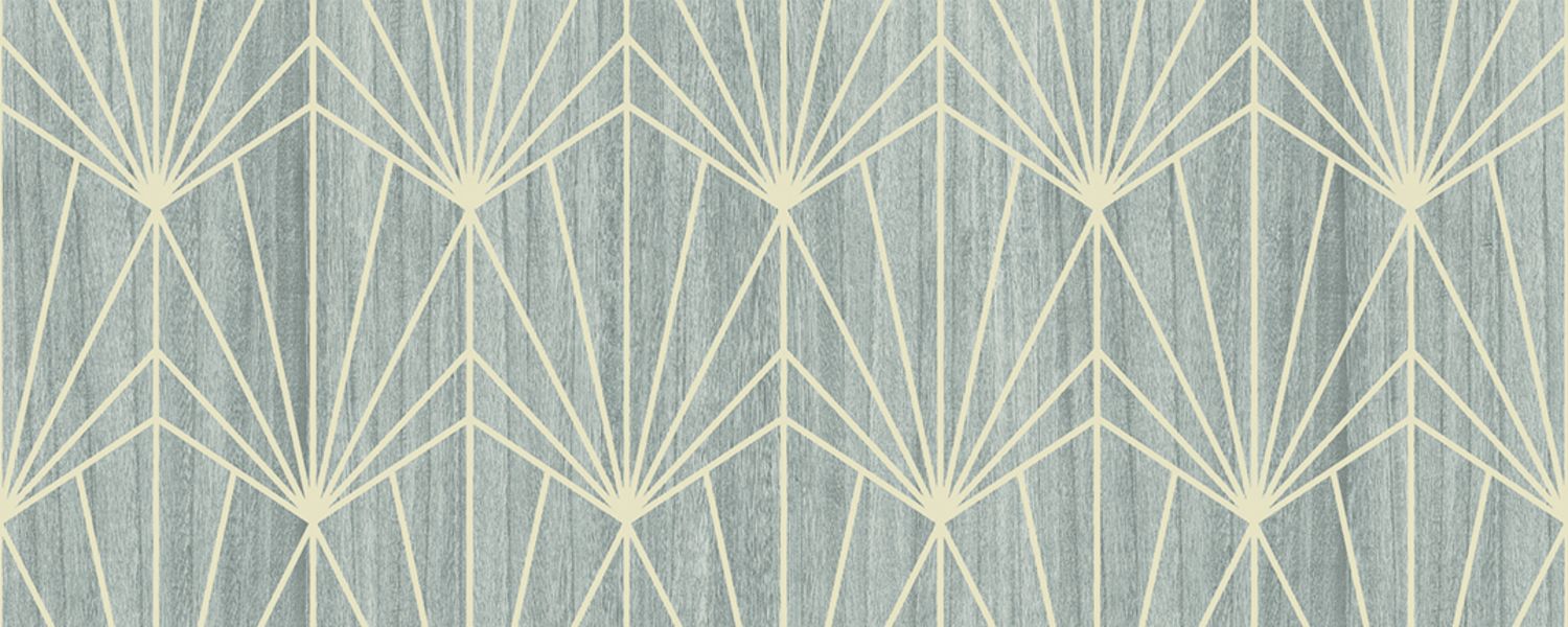 Geweven behang met geometrisch art deco patroon MYTHIQUE - PLATINA BLAUW platina blauw