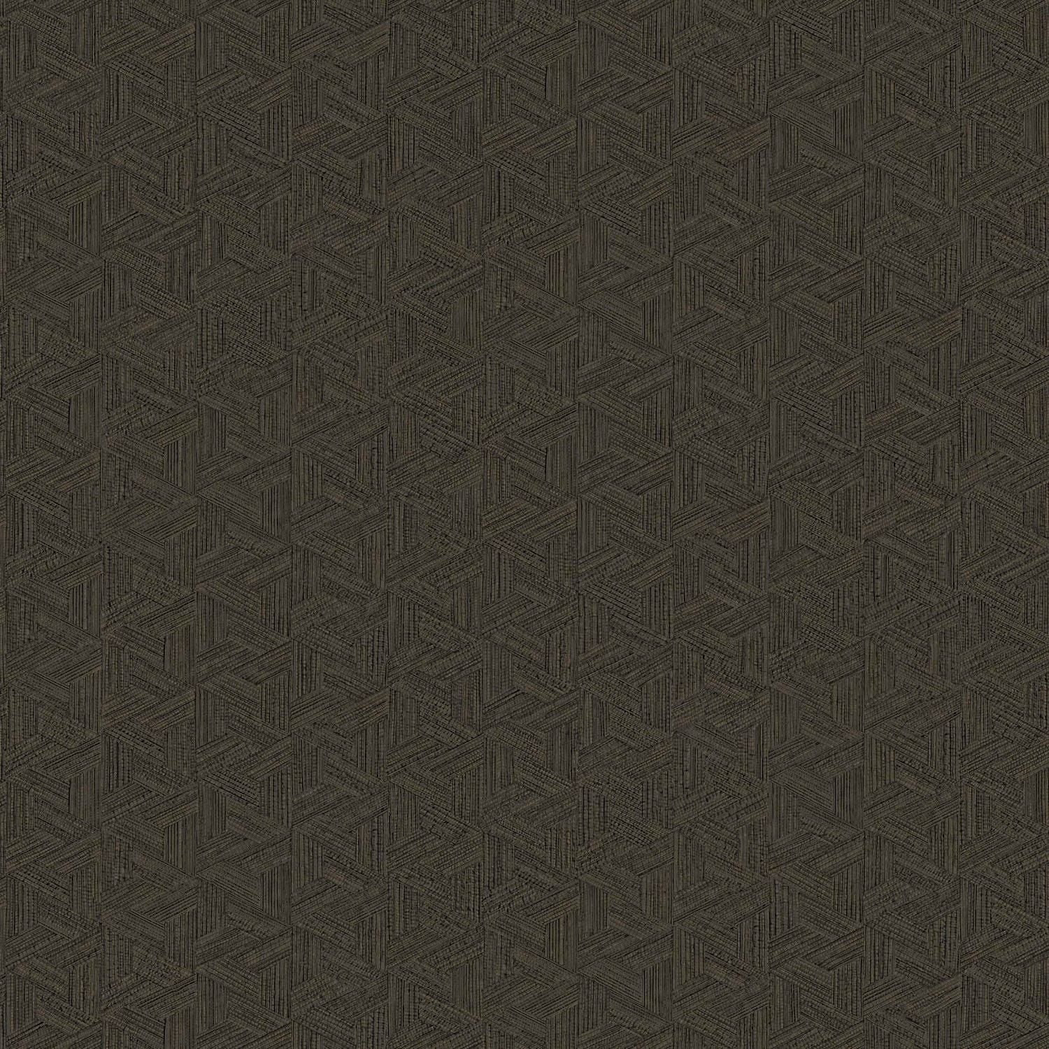 Geometric Structural Wallpaper Inspired by Banana Leaves LINDU - NOIR Black