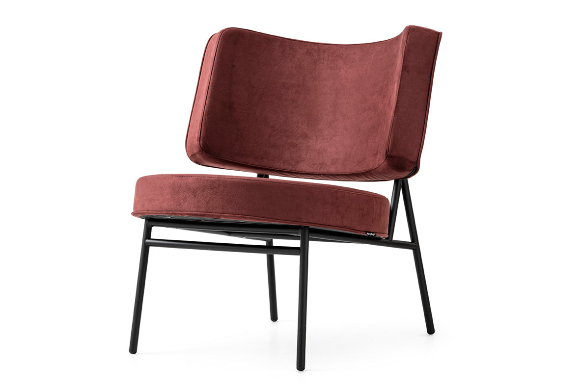 Fotel COCO tapicerowany z czarną podstawą – metal, Calligaris