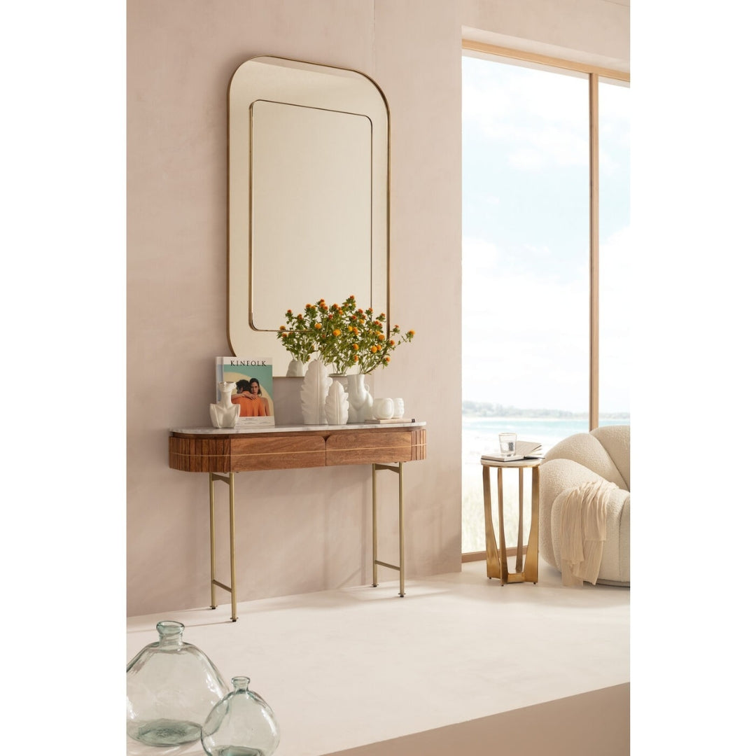 Konsola GRACE lite hout met marmeren blad