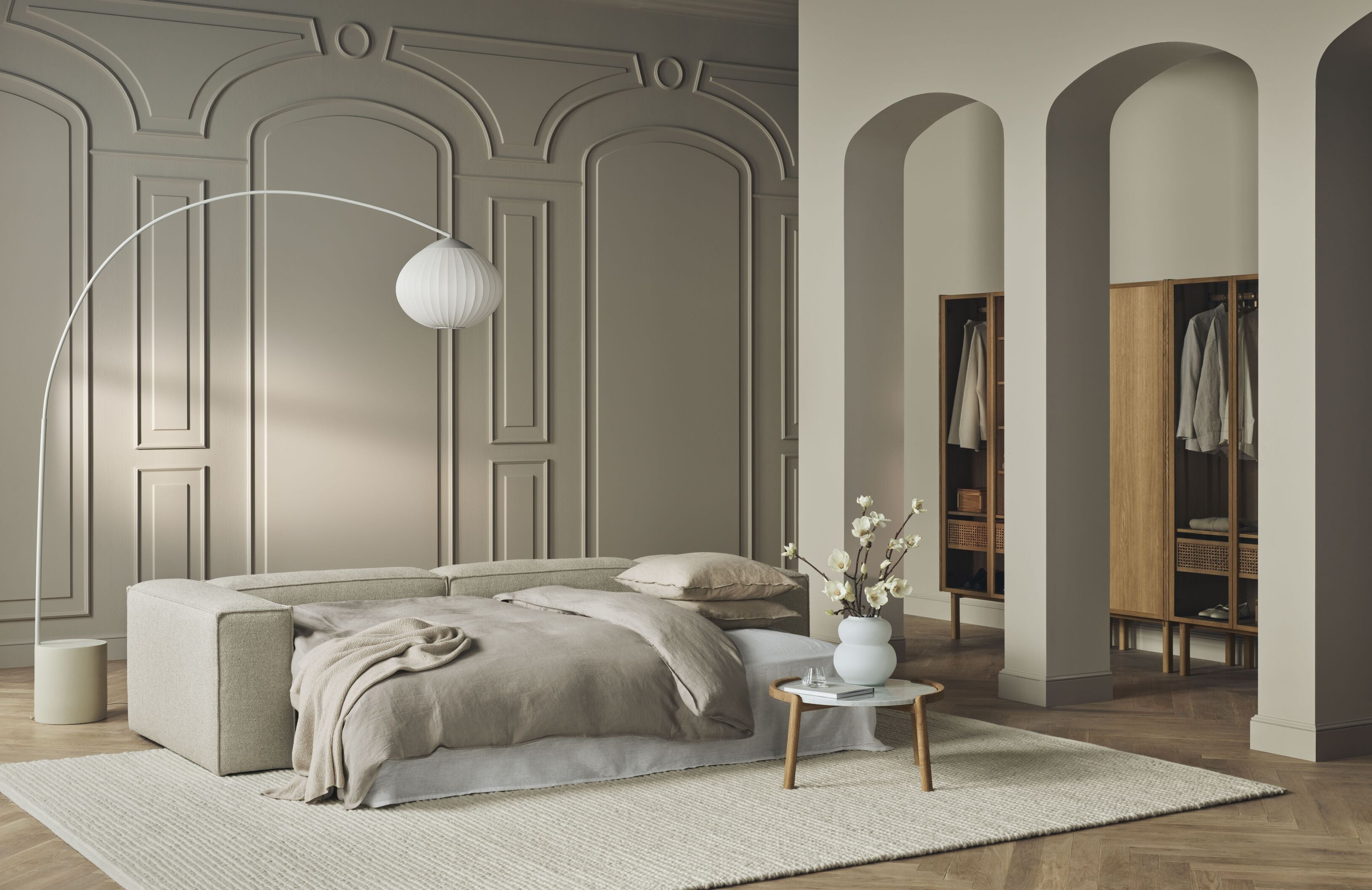 Narożnik rozkładany lewostronny COSIMA BED tapicerowany