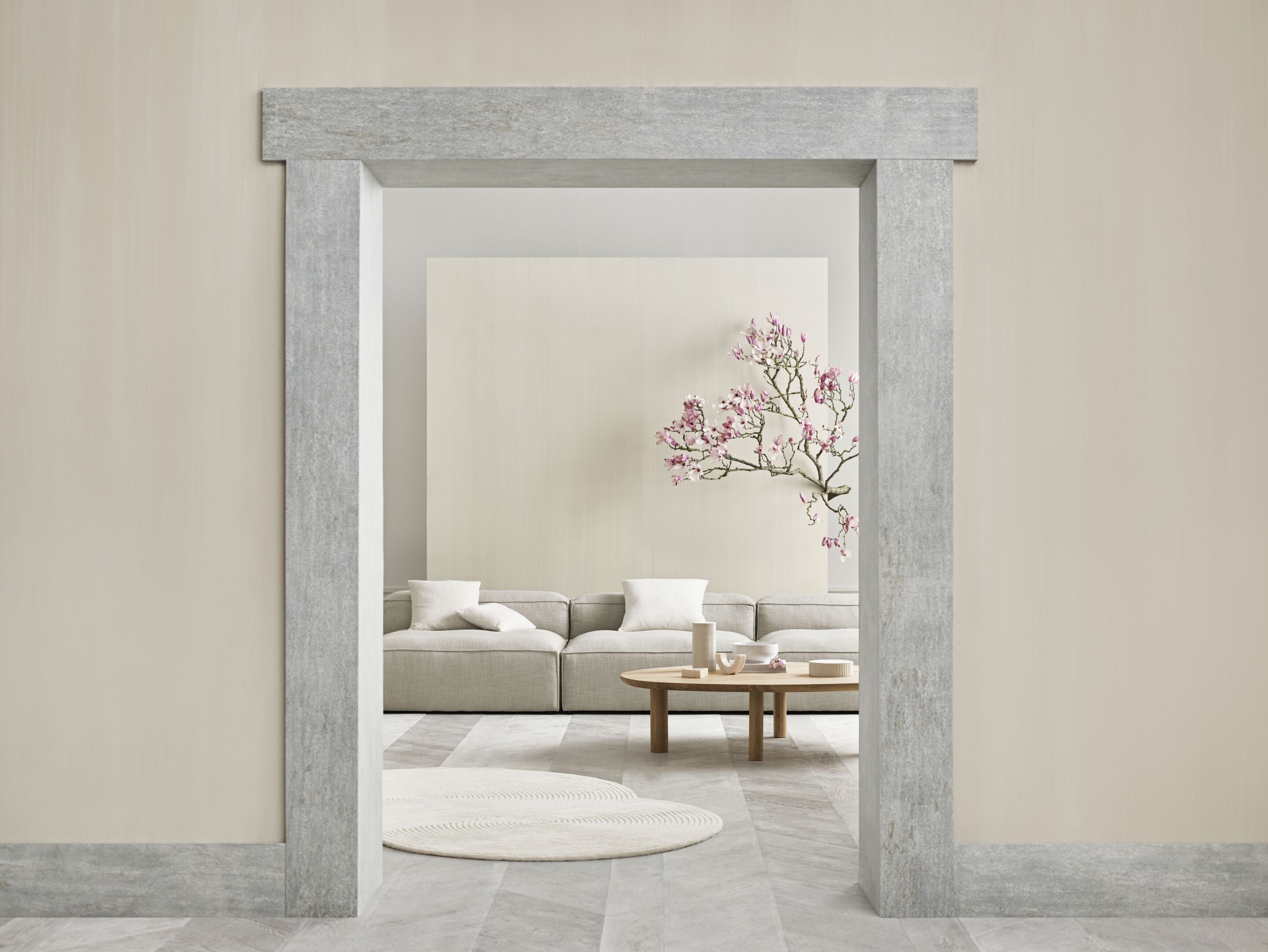 Modulaire bank COSIMA - links gestoffeerd module