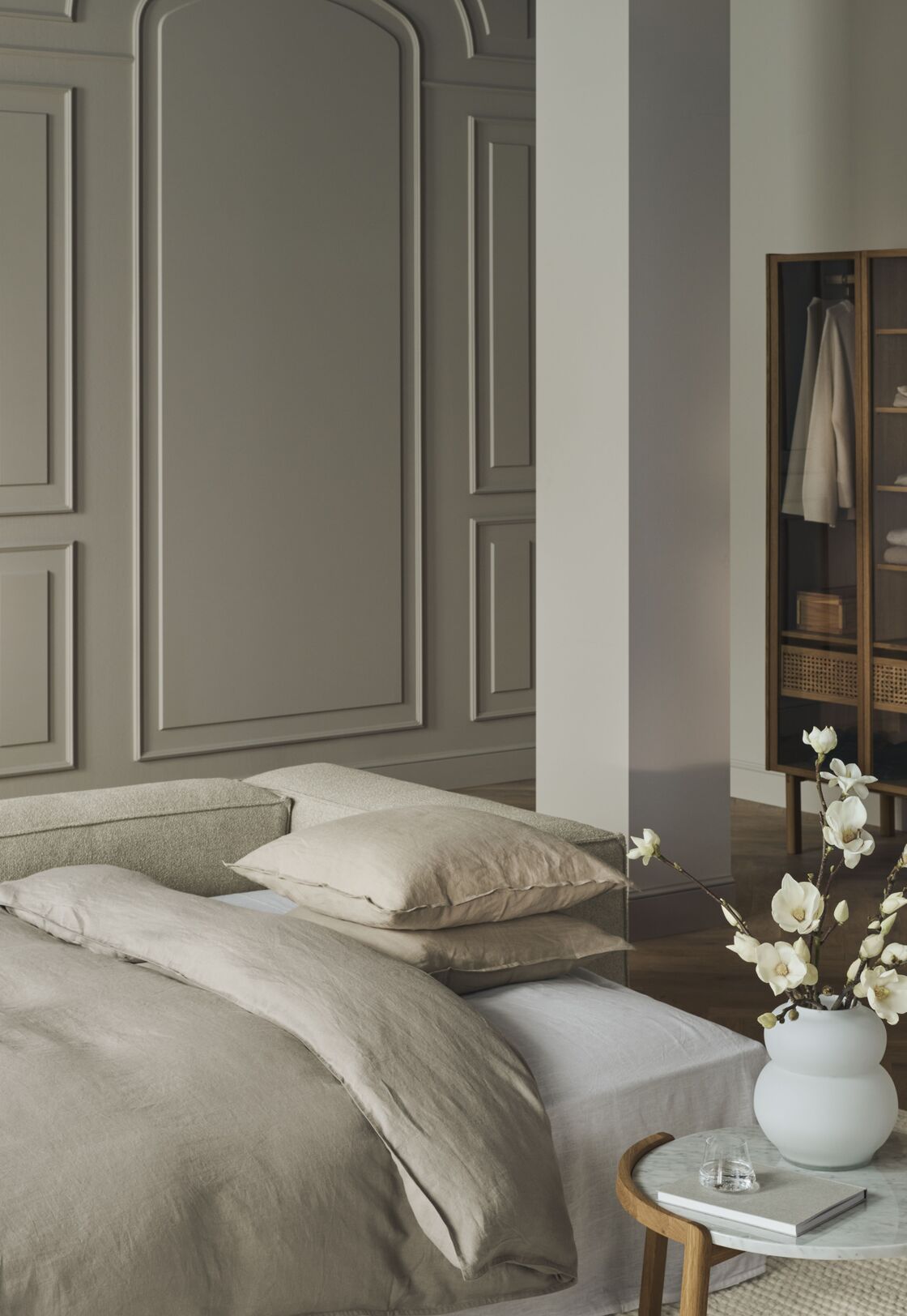 Narożnik rozkładany lewostronny COSIMA BED tapicerowany