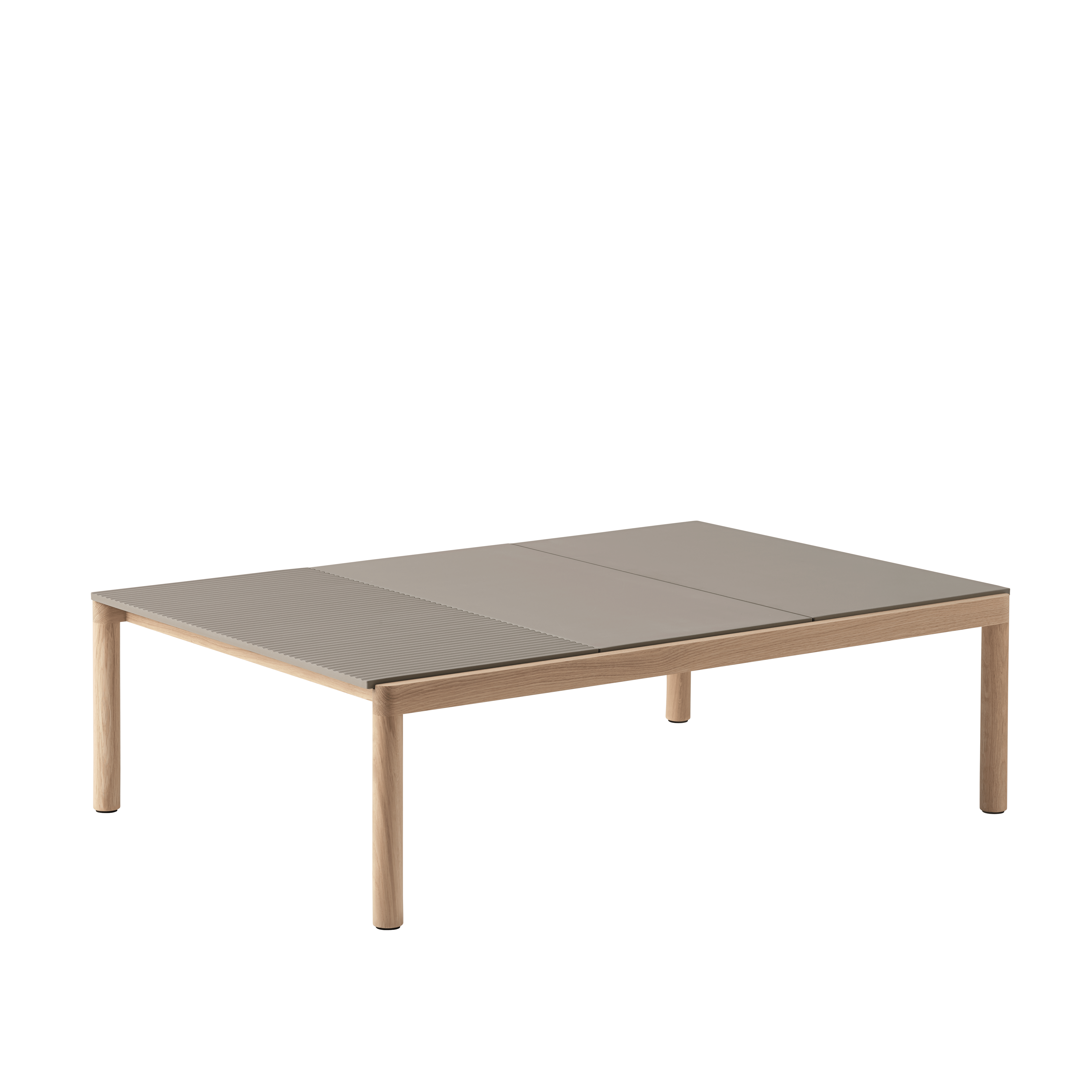 Salontafel COUPLE taupe met eiken basis