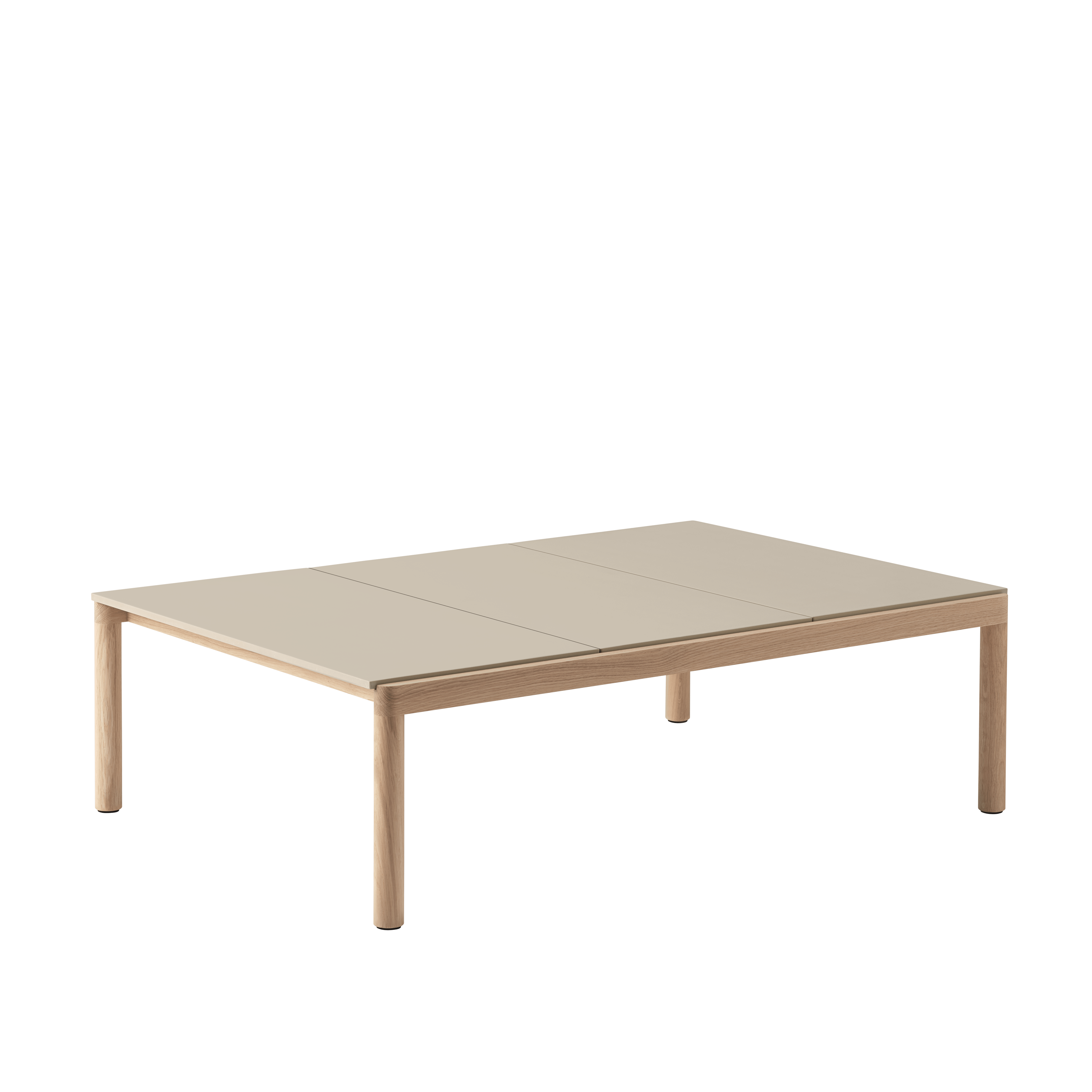 Salontafel COUPLE zandkleurig met eiken basis
