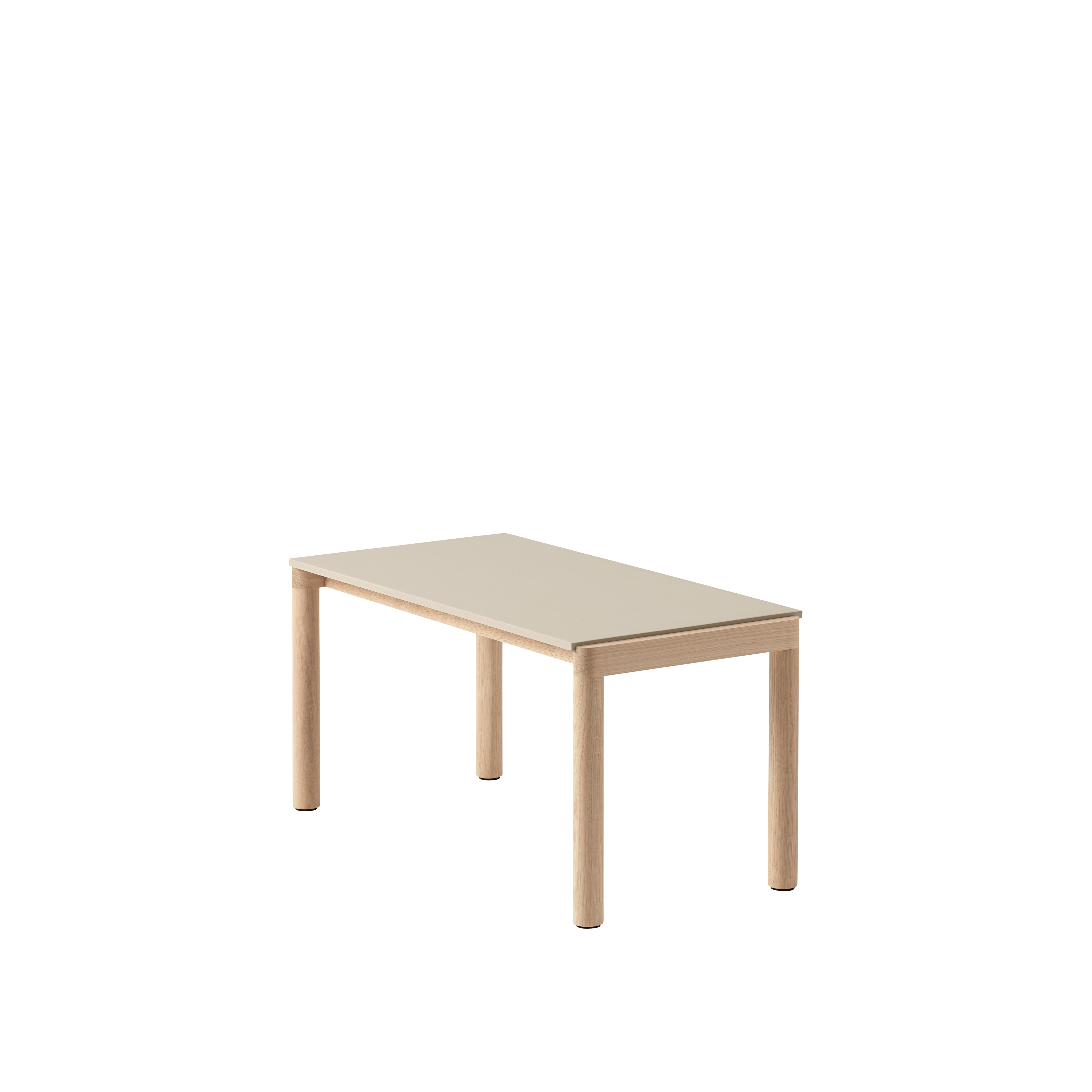 Salontafel COUPLE zandkleurig met eiken basis