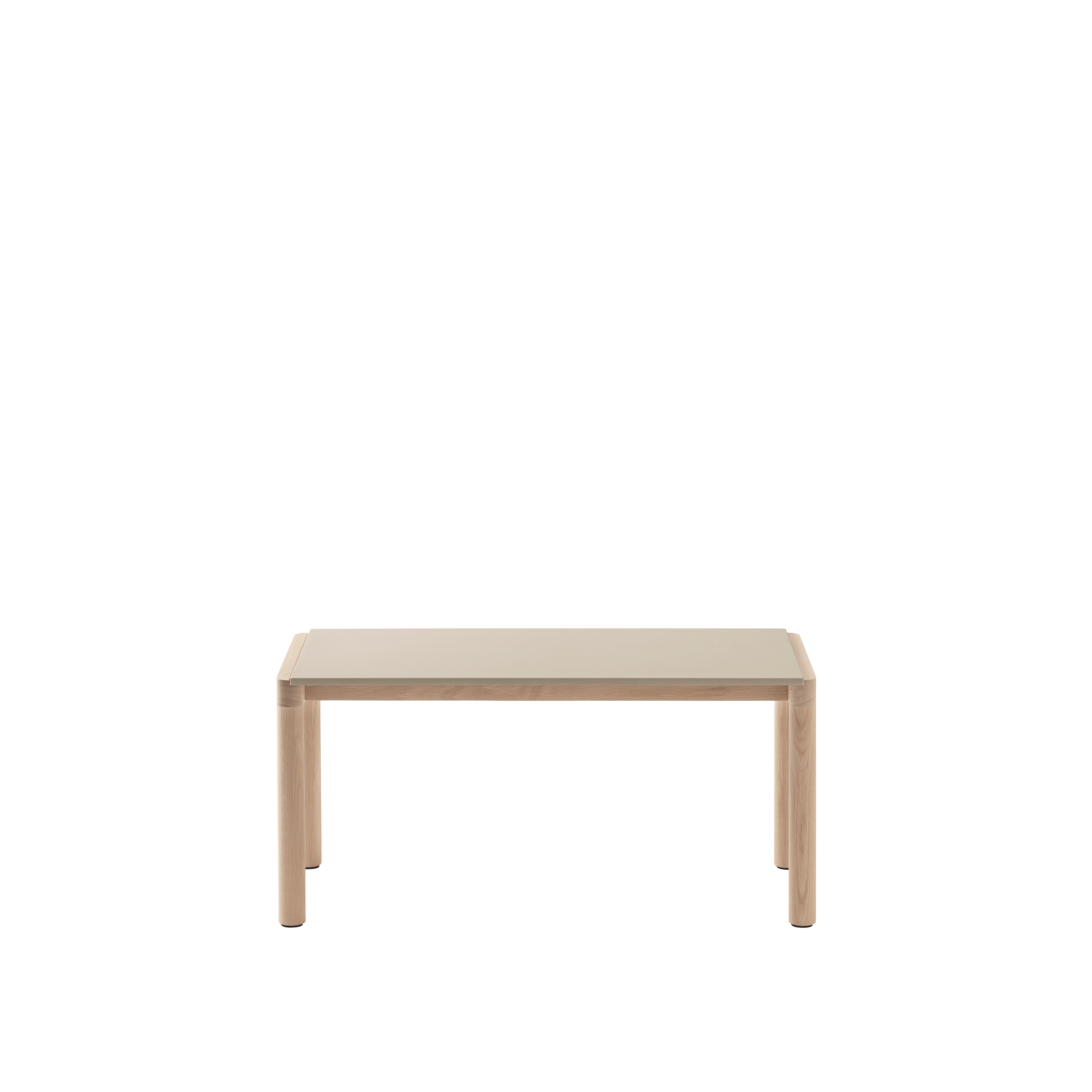 Salontafel COUPLE zandkleurig met eiken basis