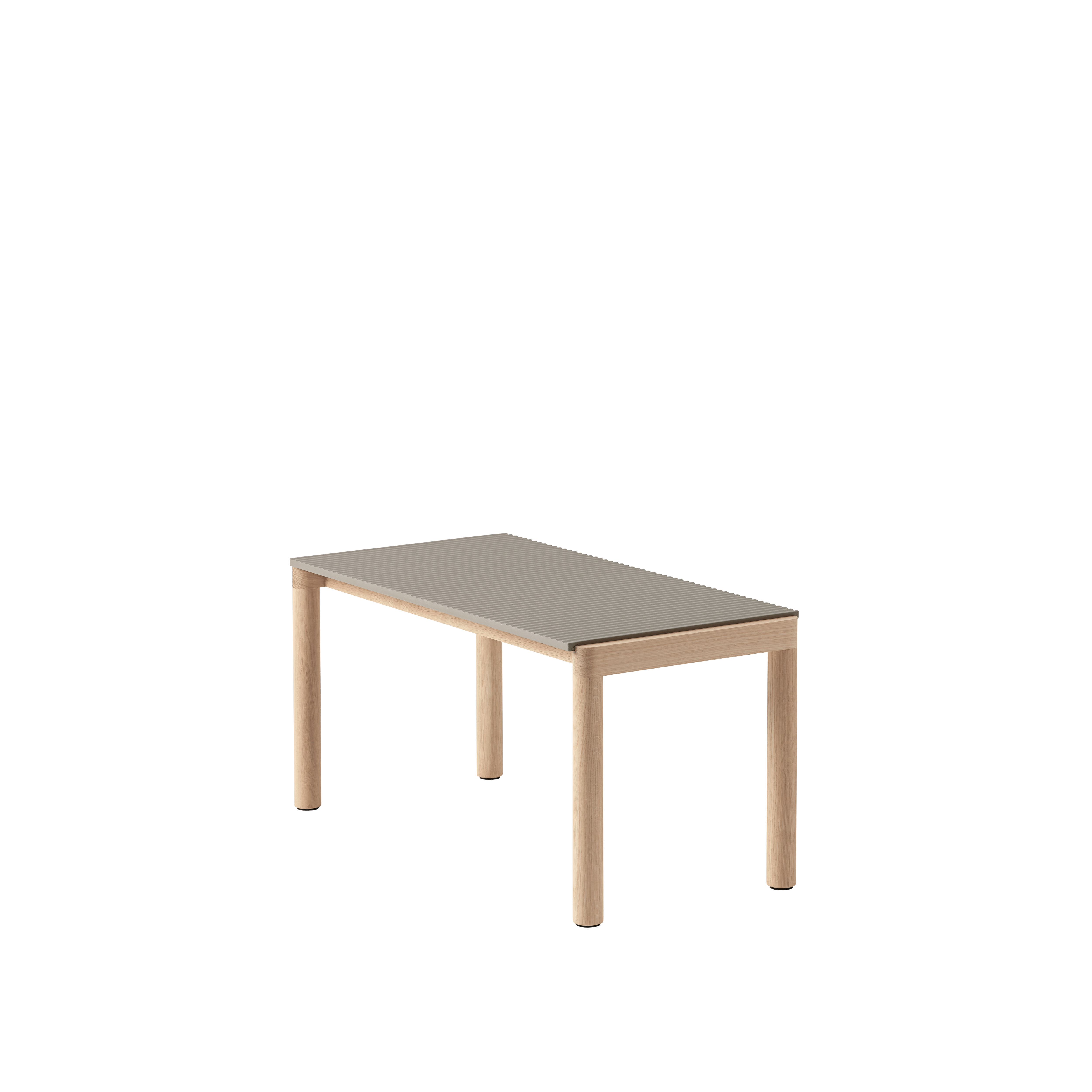 Salontafel COUPLE taupe met eiken basis