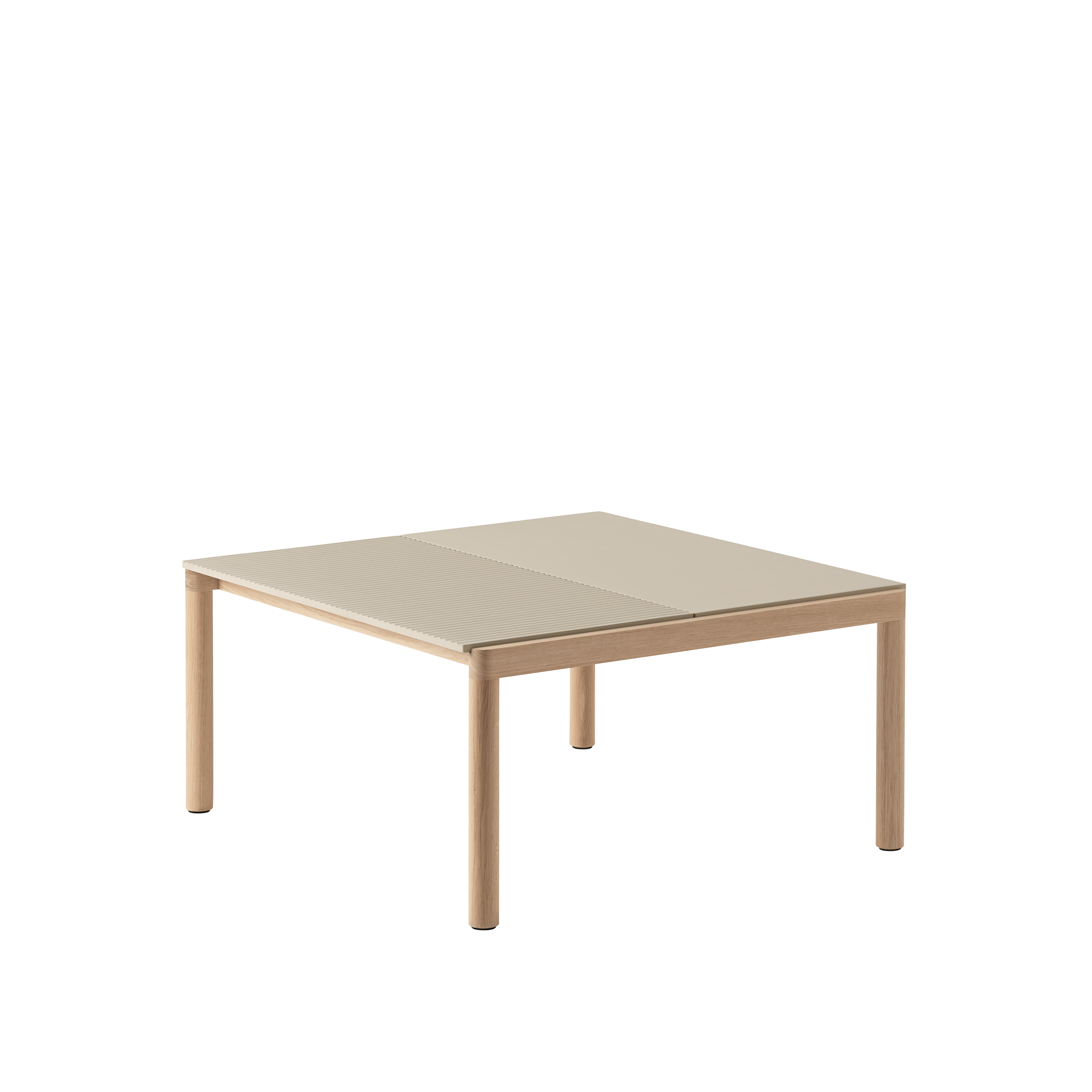 Salontafel COUPLE zandkleurig met eiken basis