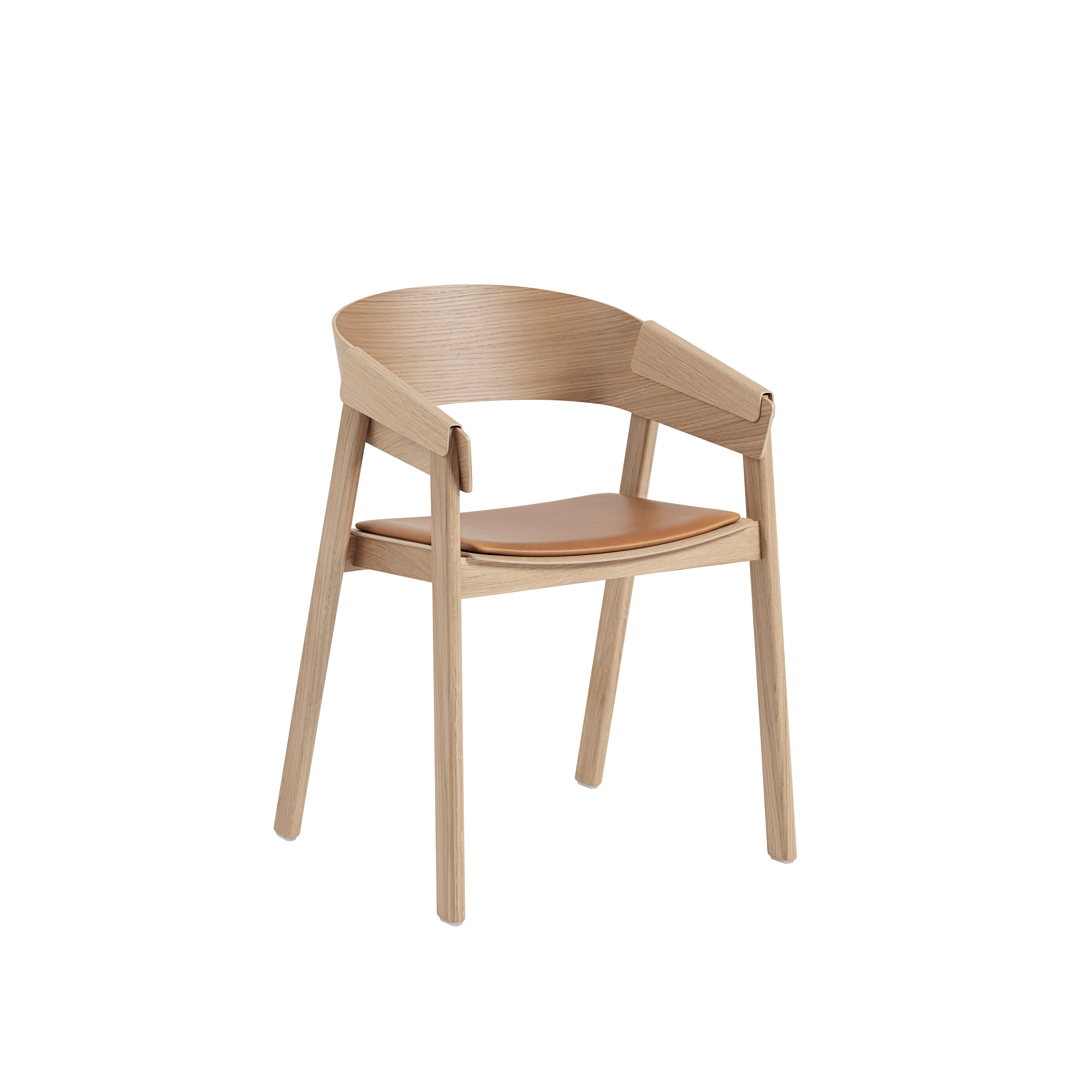 COVER fauteuil met armleuningen, gepersonaliseerd met een eikenhouten basis