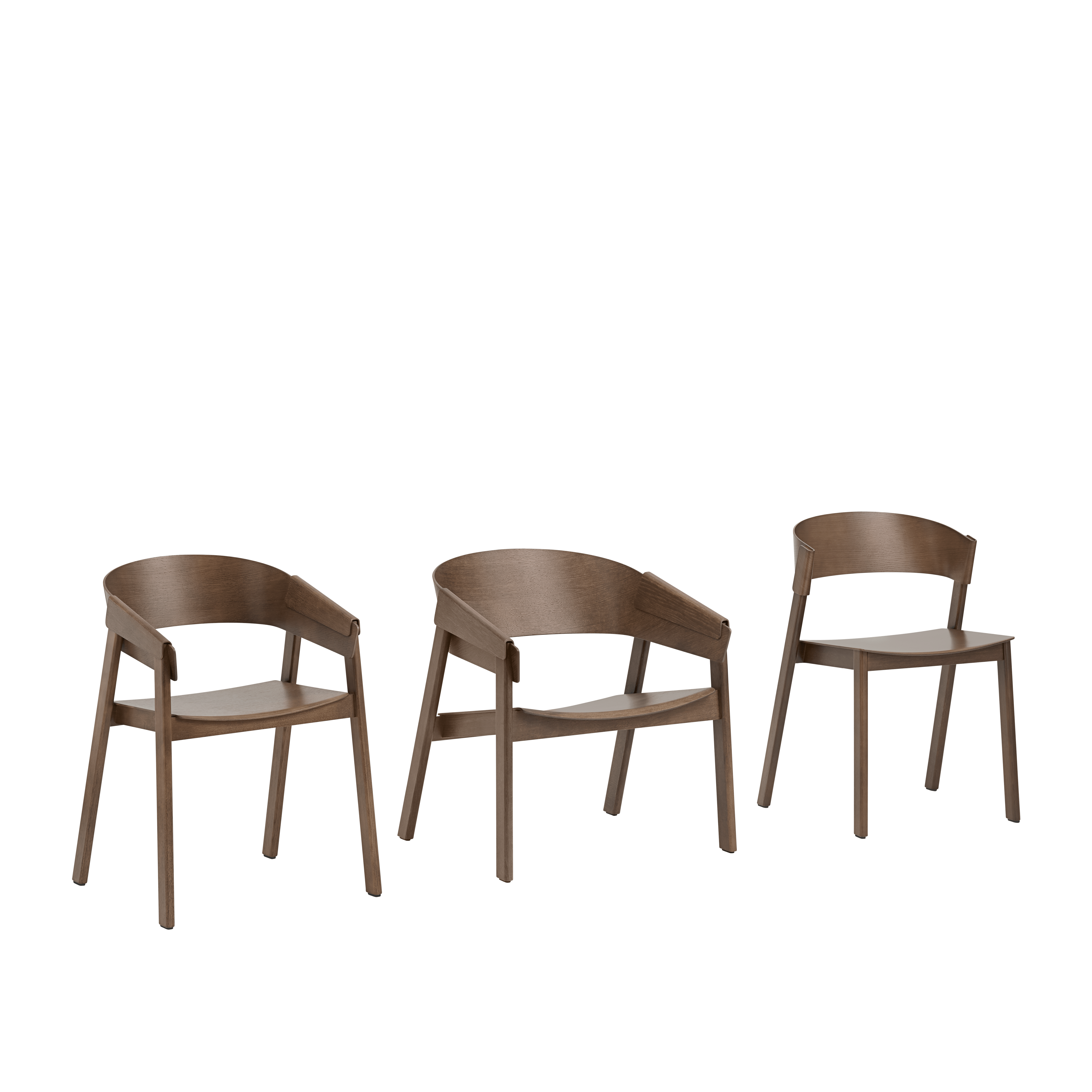 Fauteuil met armleuningen COVER donker eikenfineer
